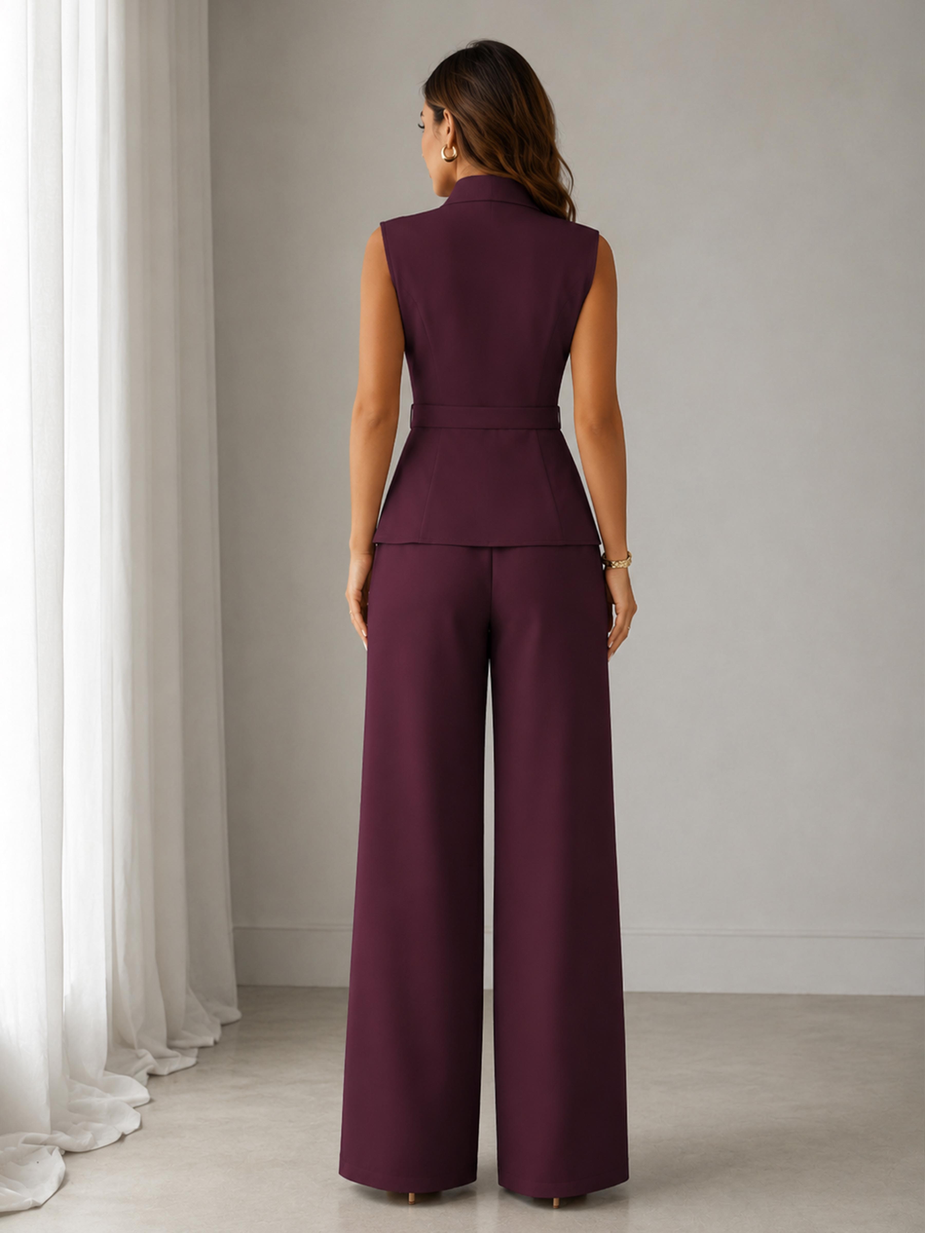 Modern One-Button Sleeveless Women¡¯s Formal Pantsuit