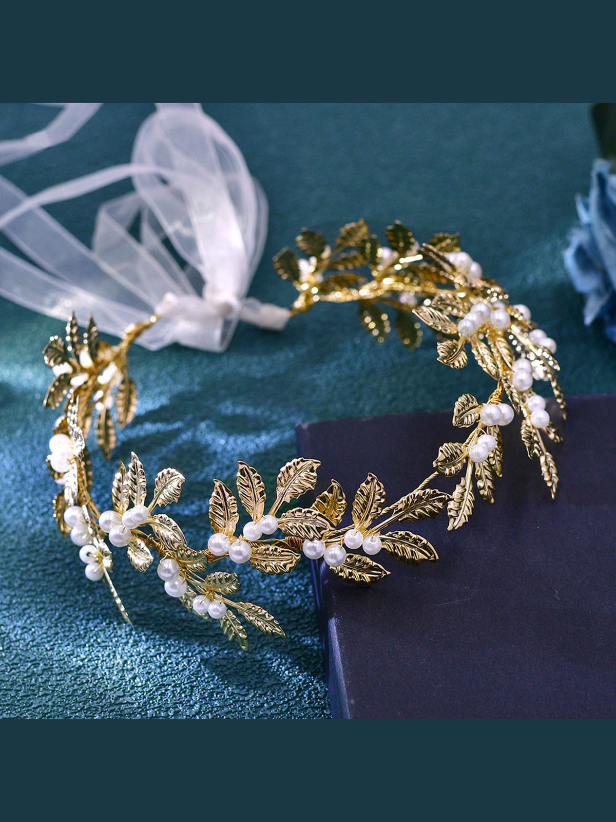 Women's Gold Leaf & Pearl Waist Belt
