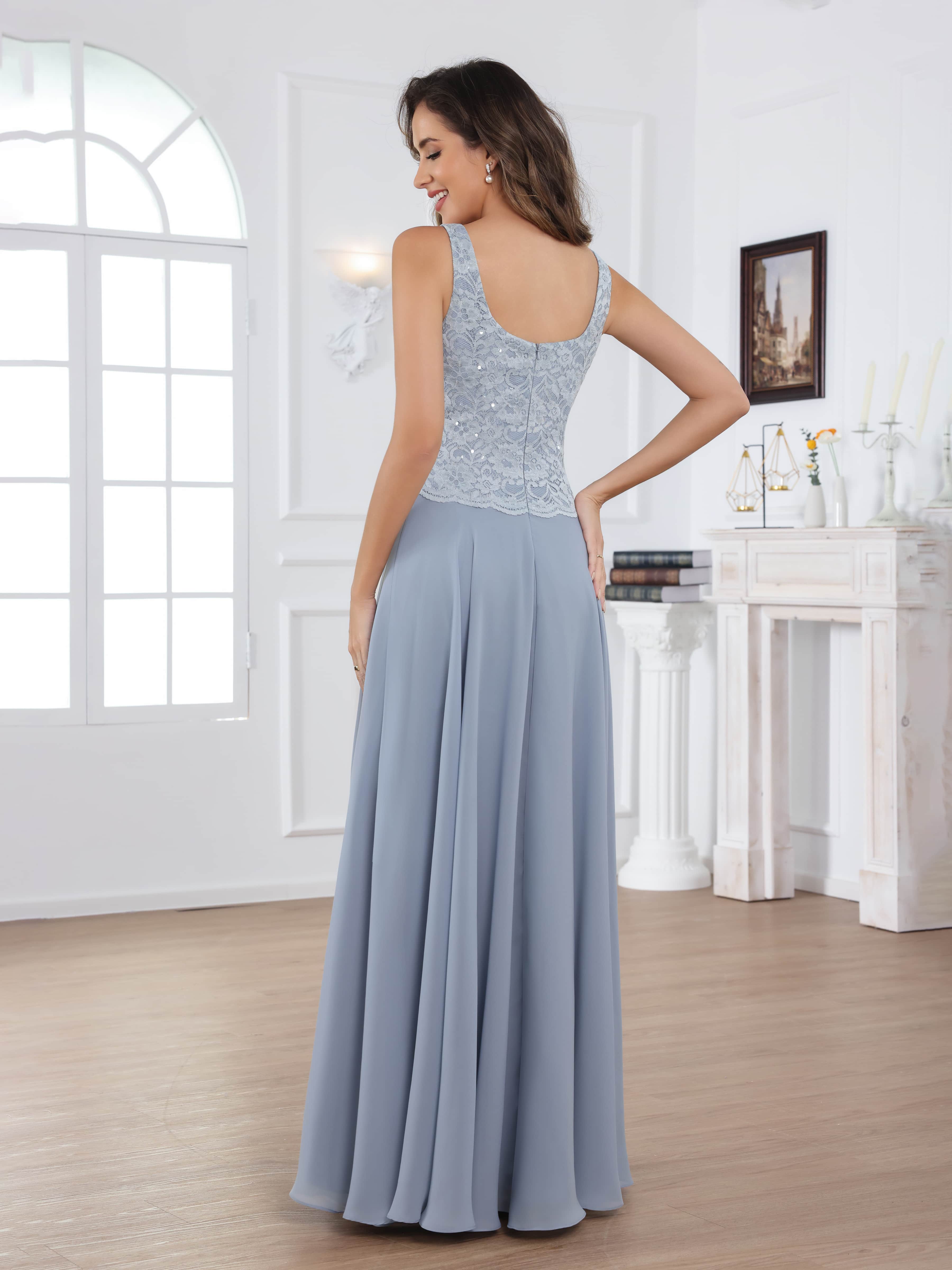 Traelithryn Enchanting A-Line 2-Piece Appliques Lace Chiffon Floor Length Mother of the Bride Dresses
