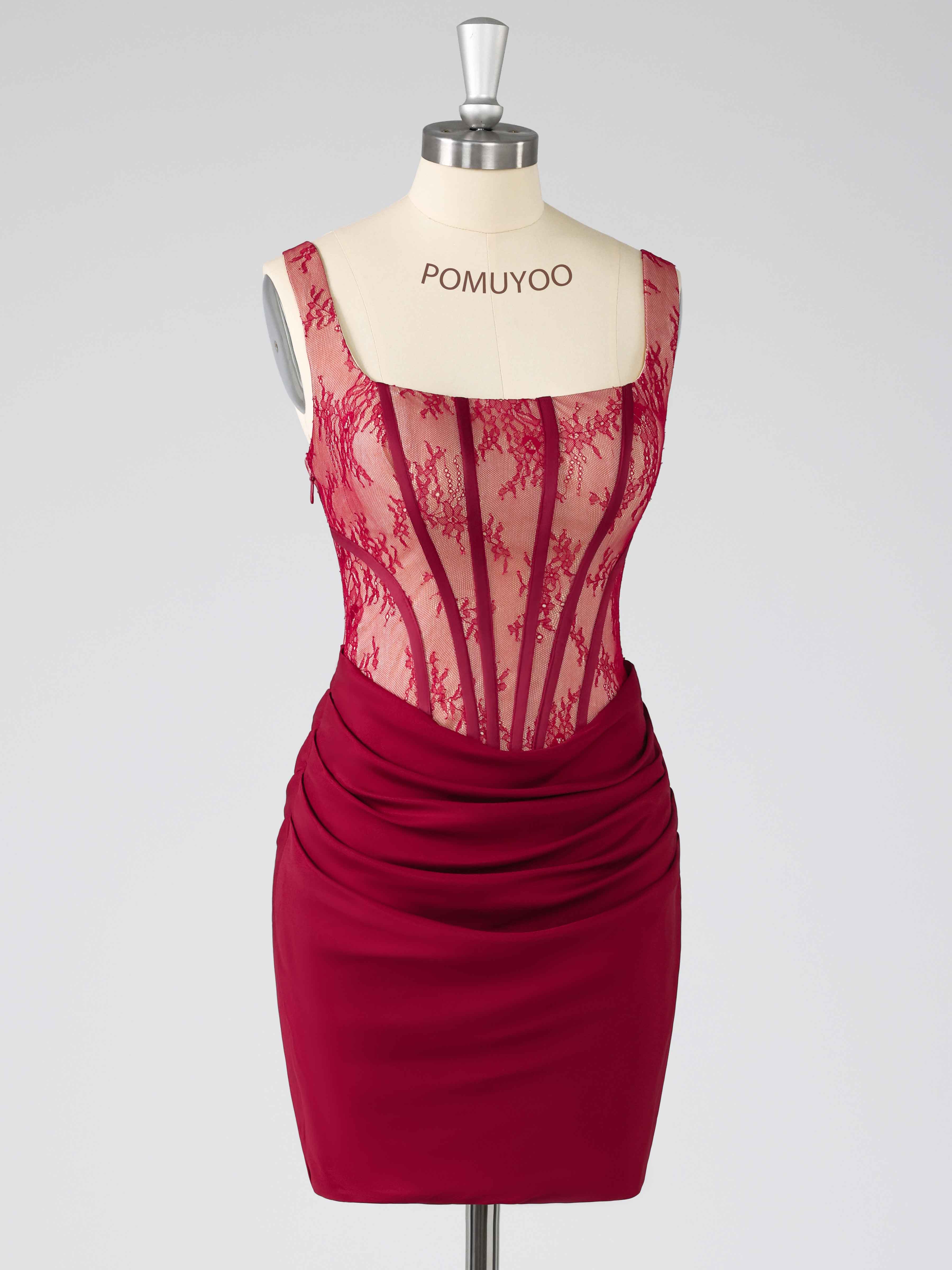 Fraelitharae Gorgeous Strapless Floral Lace Mini Party Dresses