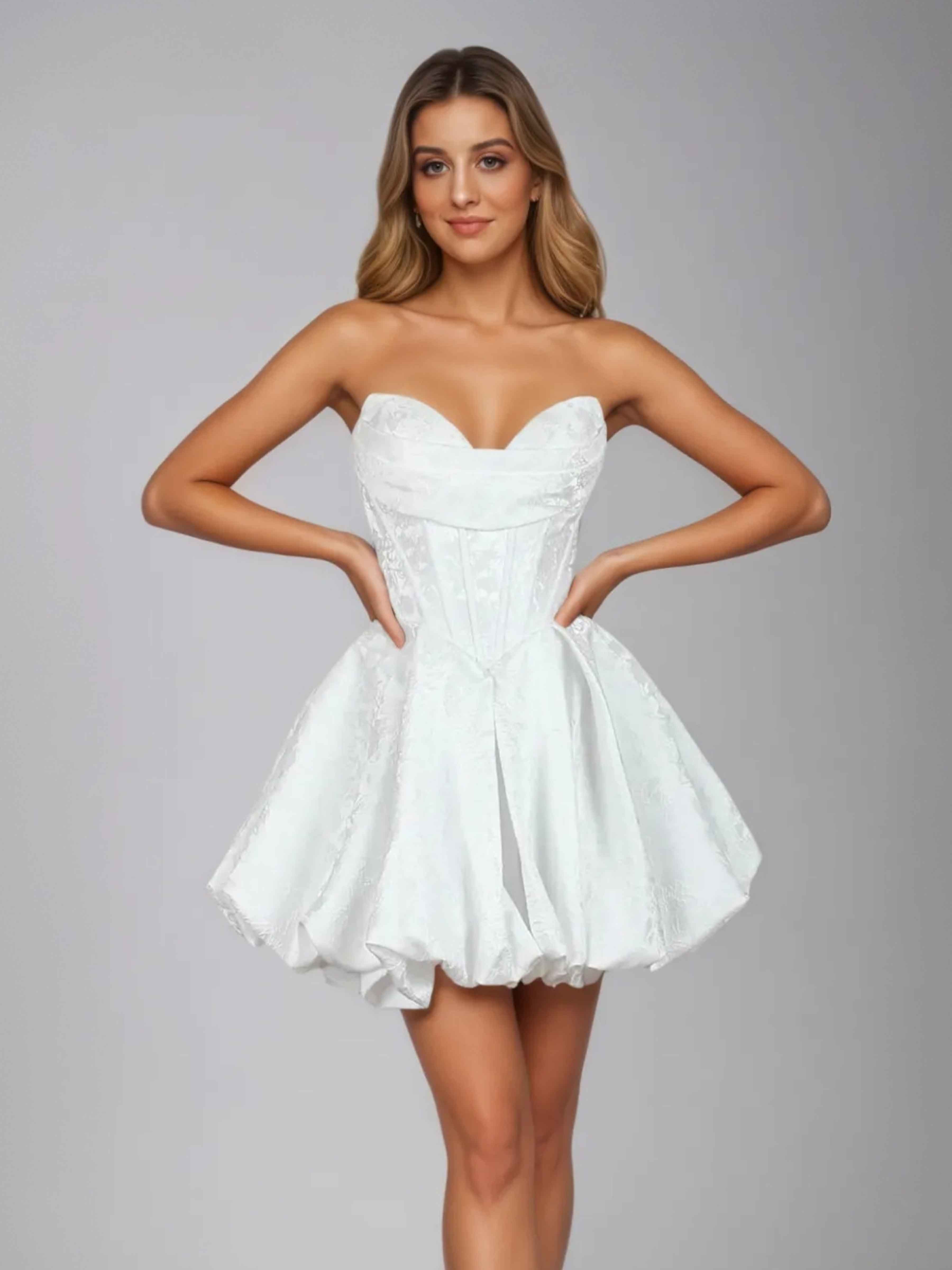 Milana Sweetheart A-Line Ruched Short Party Dresses