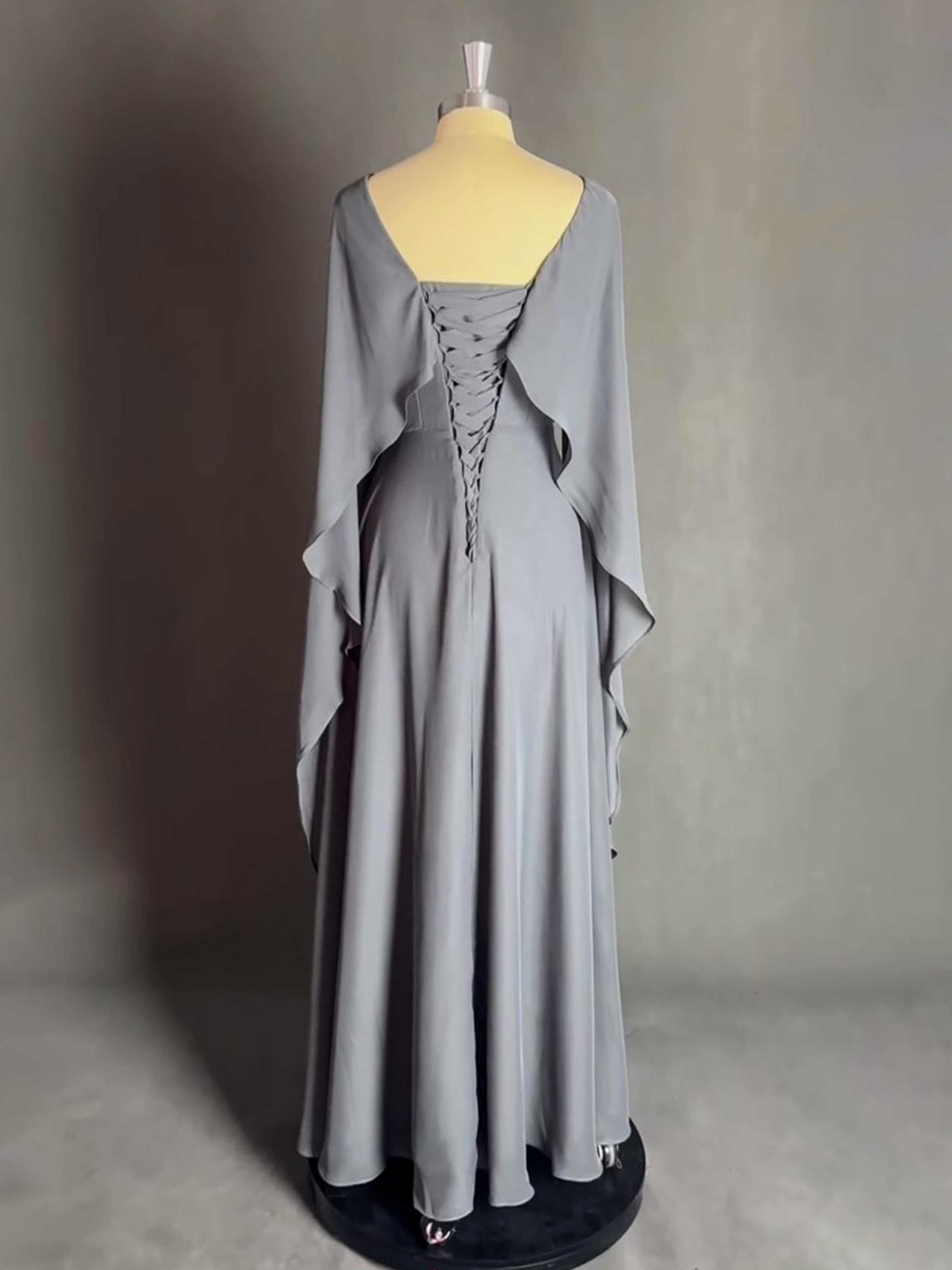 Amiyah Graceful Long Chiffon Mother of The Bride Dresses with Cape