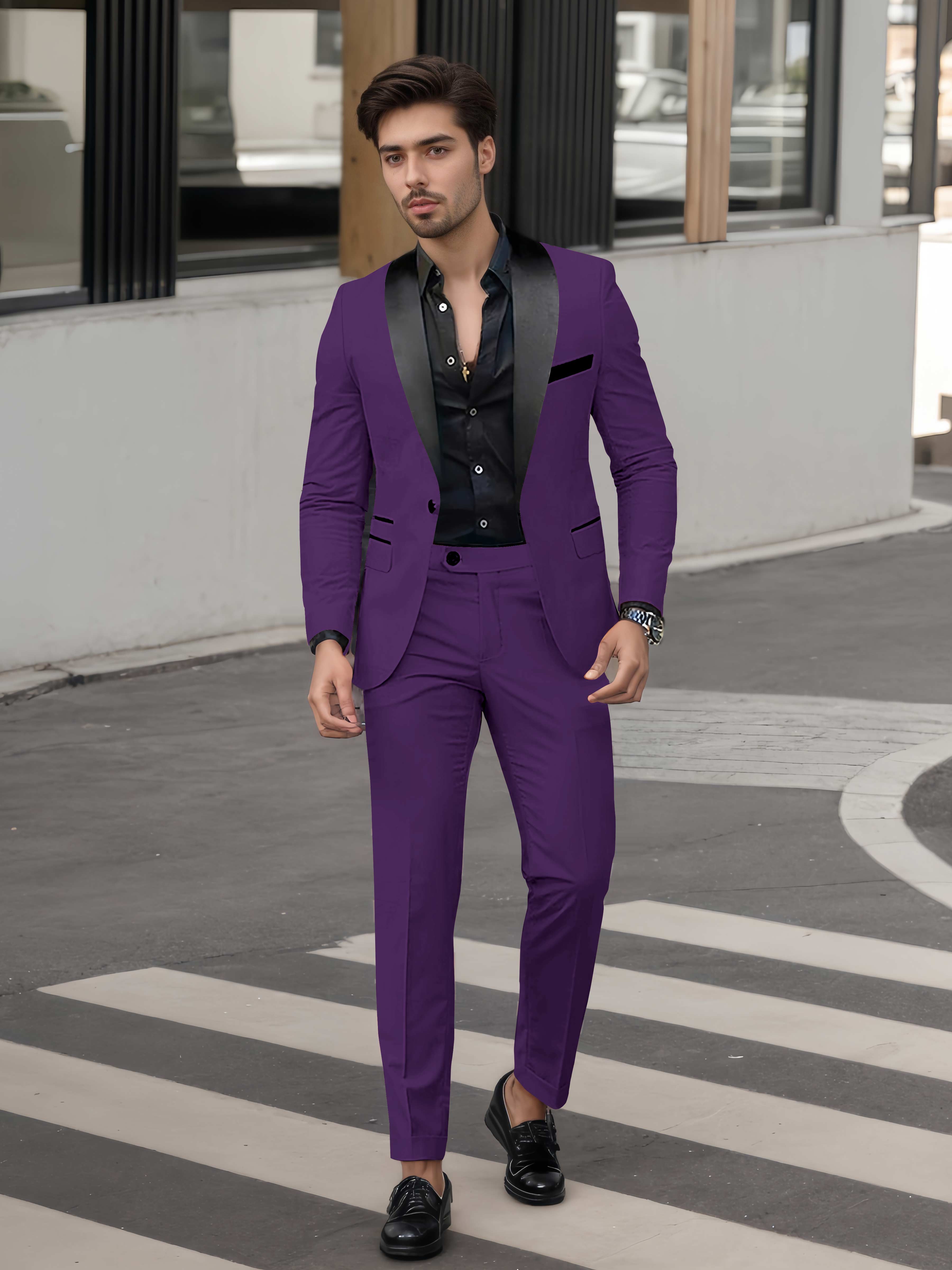 Bold Men's Casual Suit 2 Pieces One Button Event Suits