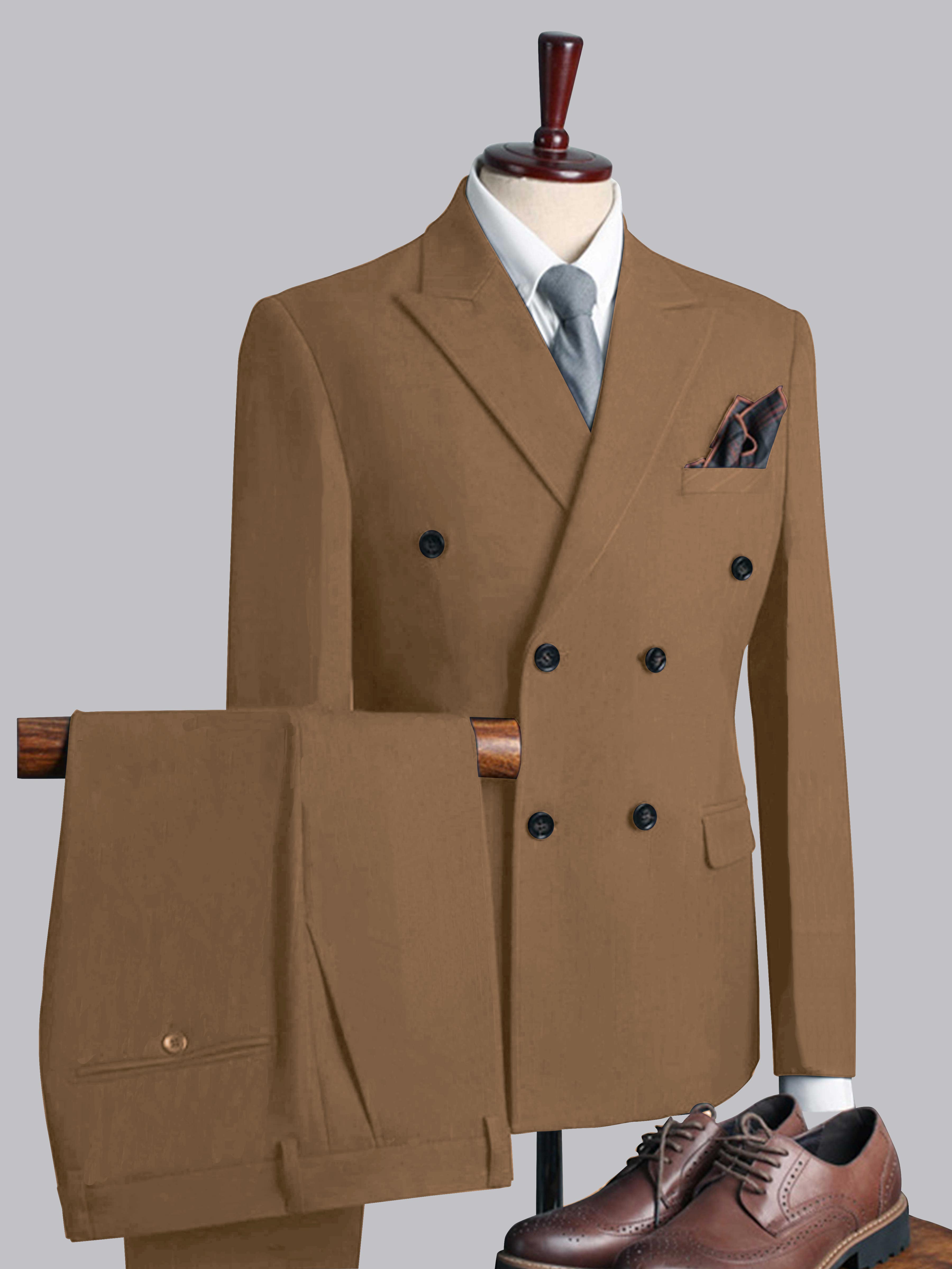 Men's Casual Double Breasted Solid Color 3 Pieces Wedding Suits