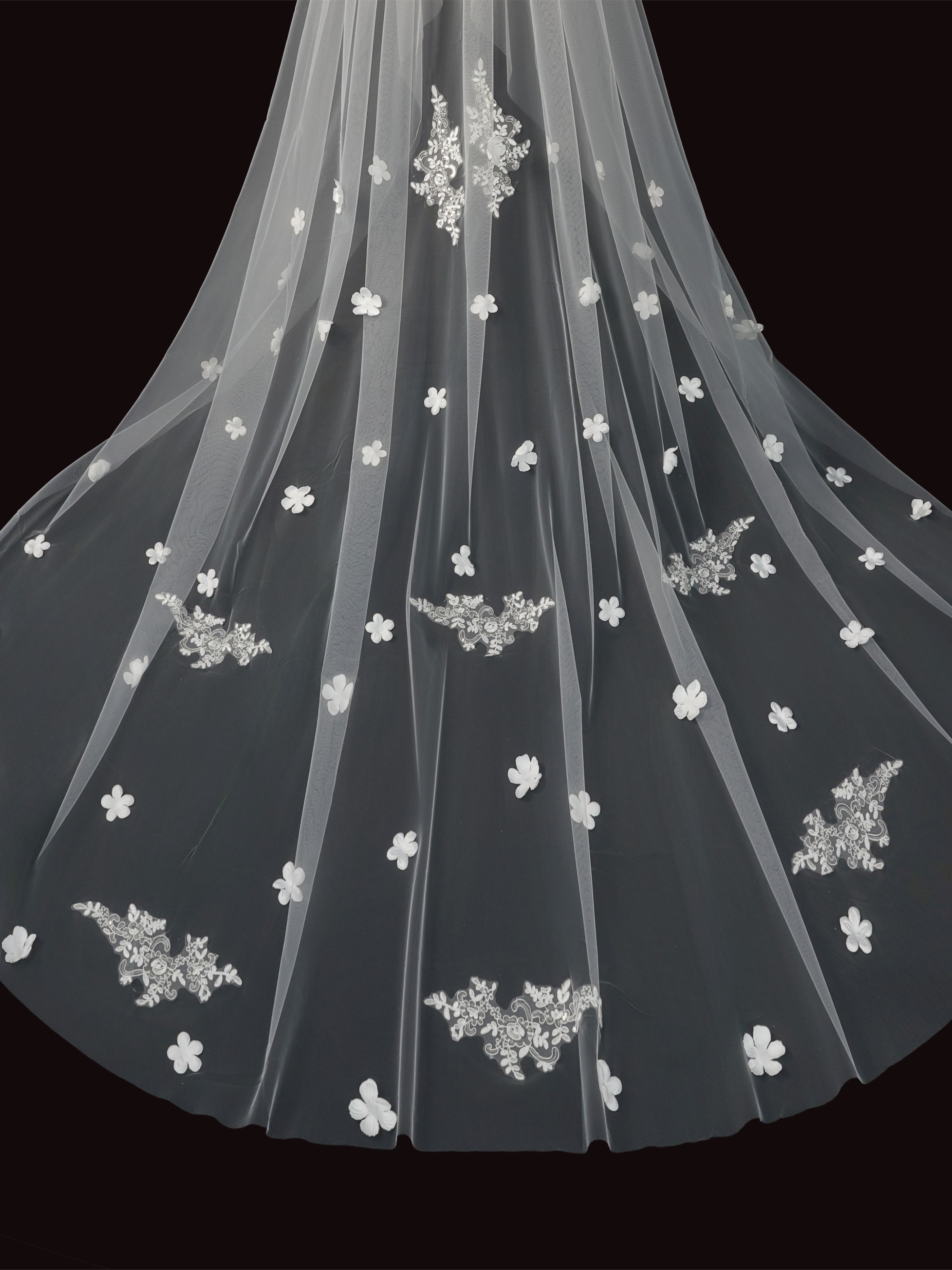 Butterfly Wedding Veil with Cathedral Train