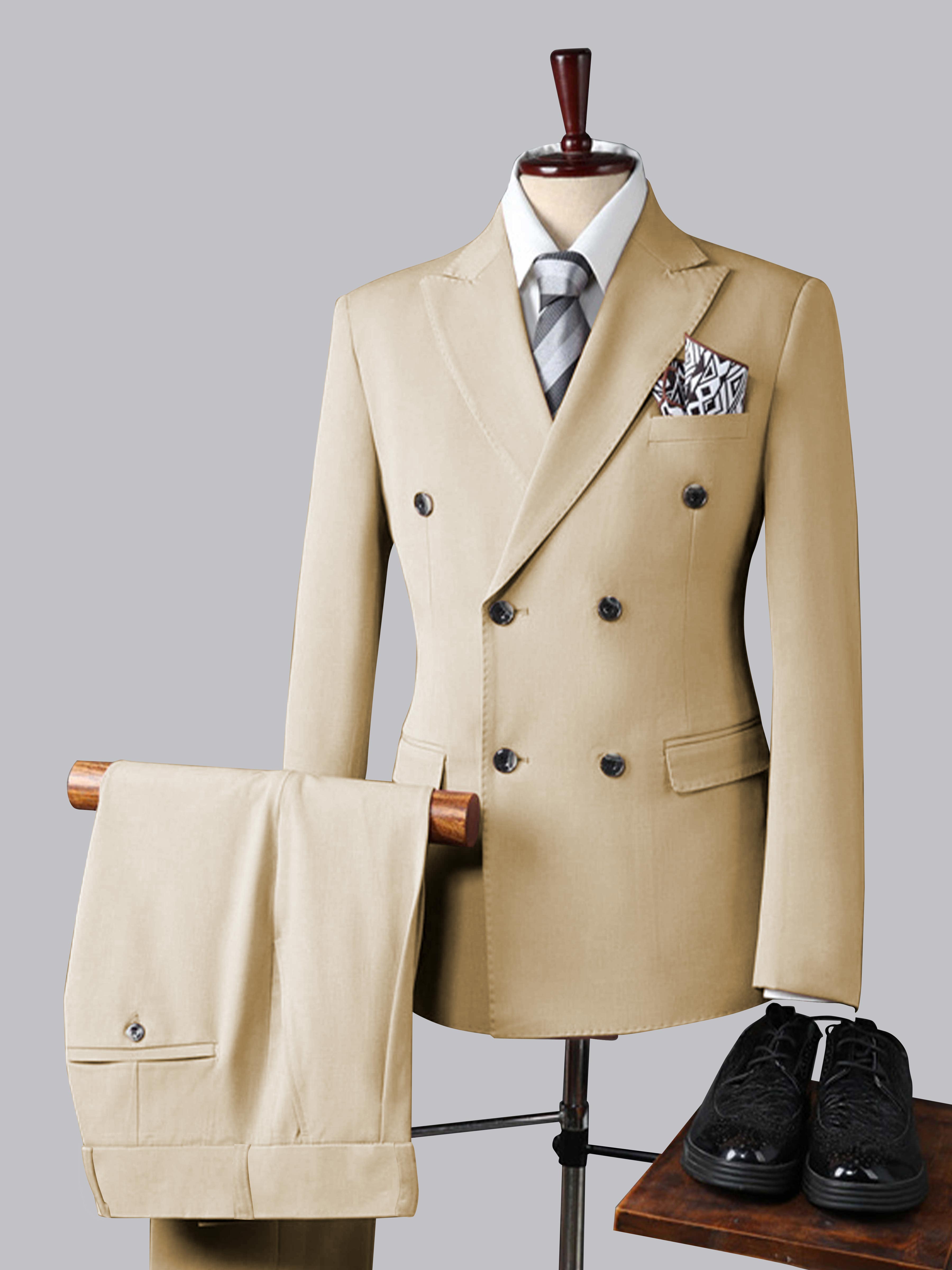 Men's Slim Fit Double Breasted 3 Pieces Wedding Suits