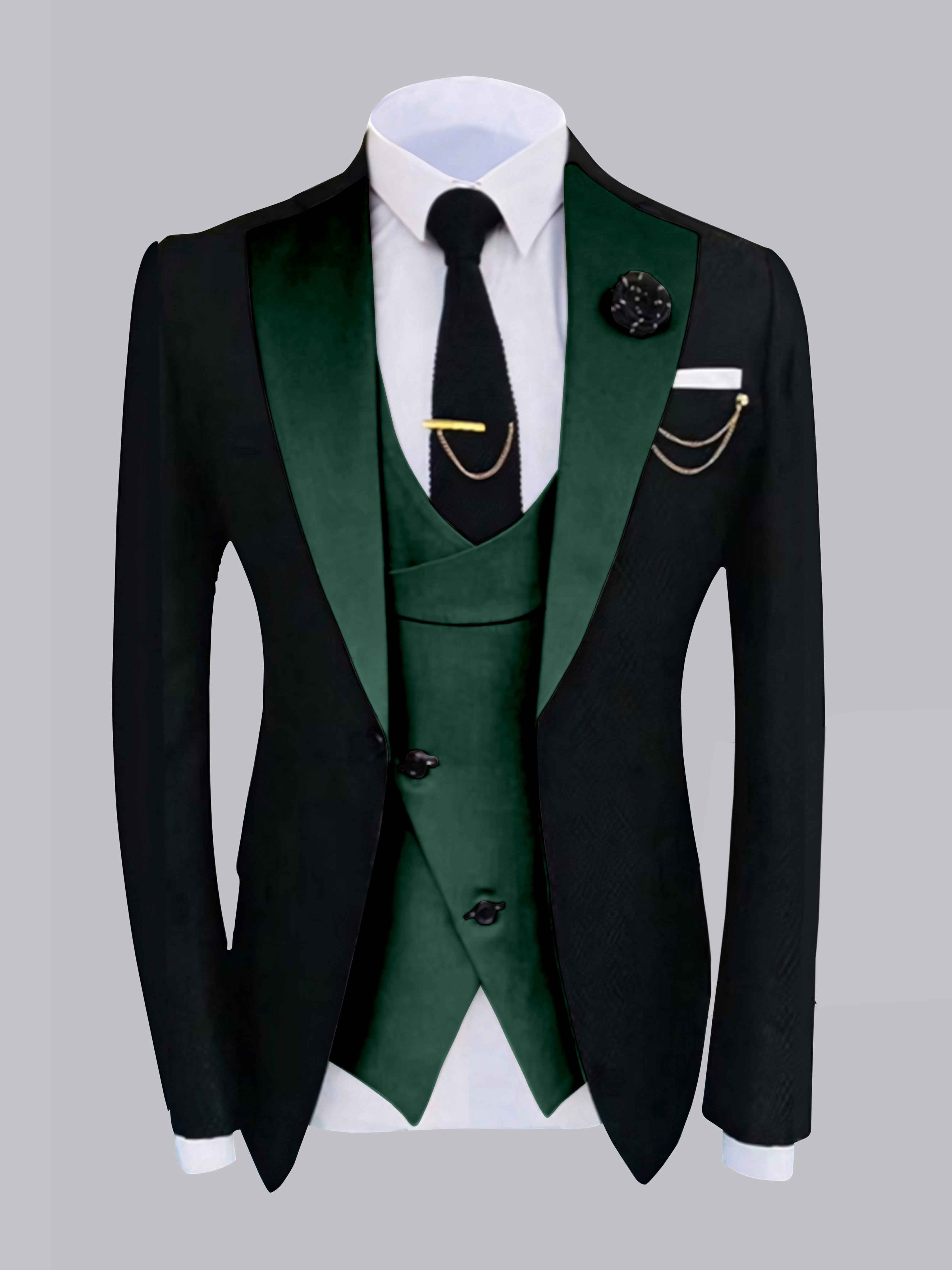 Chic Men's One Button Contrast Finishes Jacket