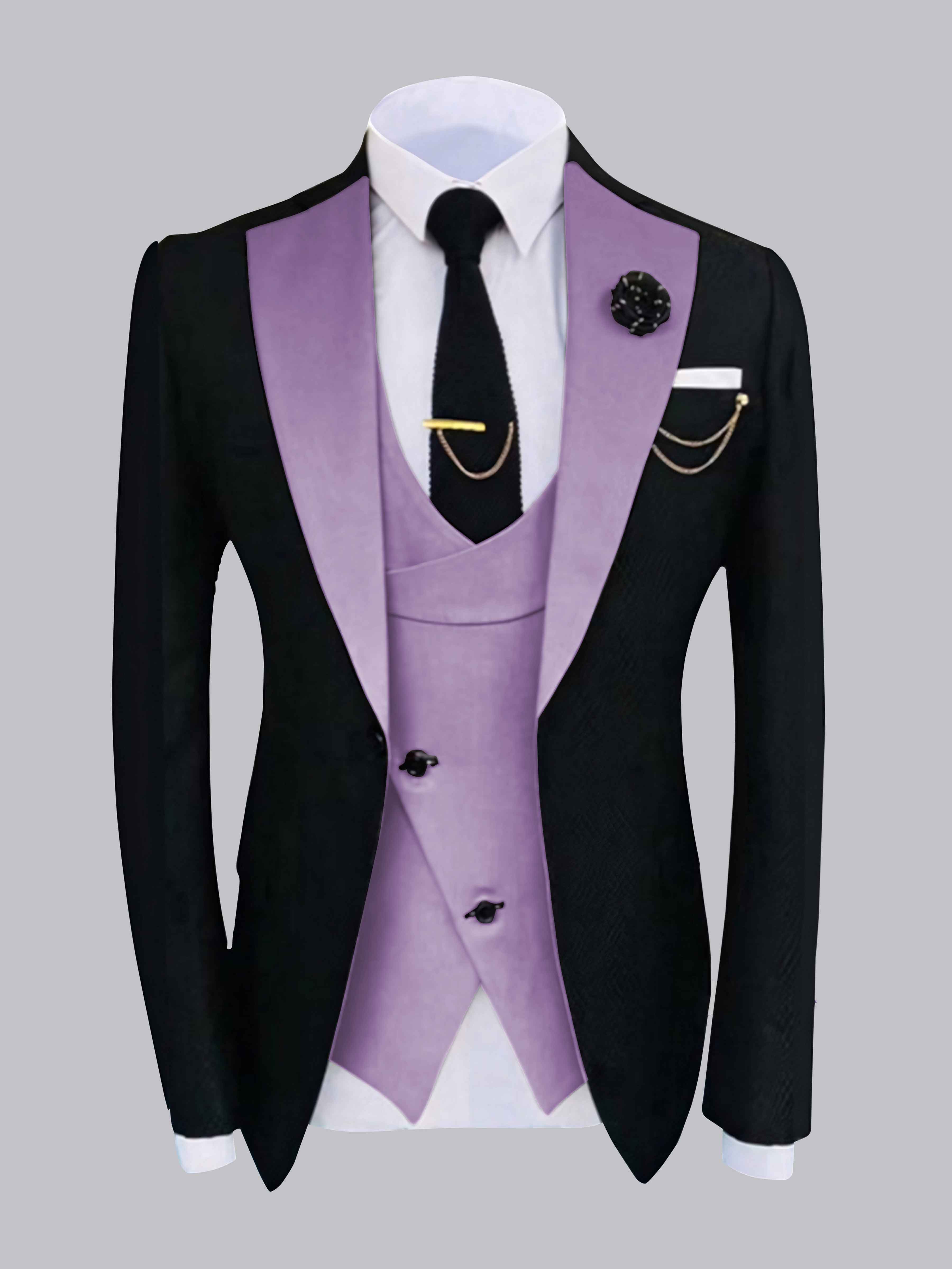 Chic Men's One Button Contrast Finishes Jacket