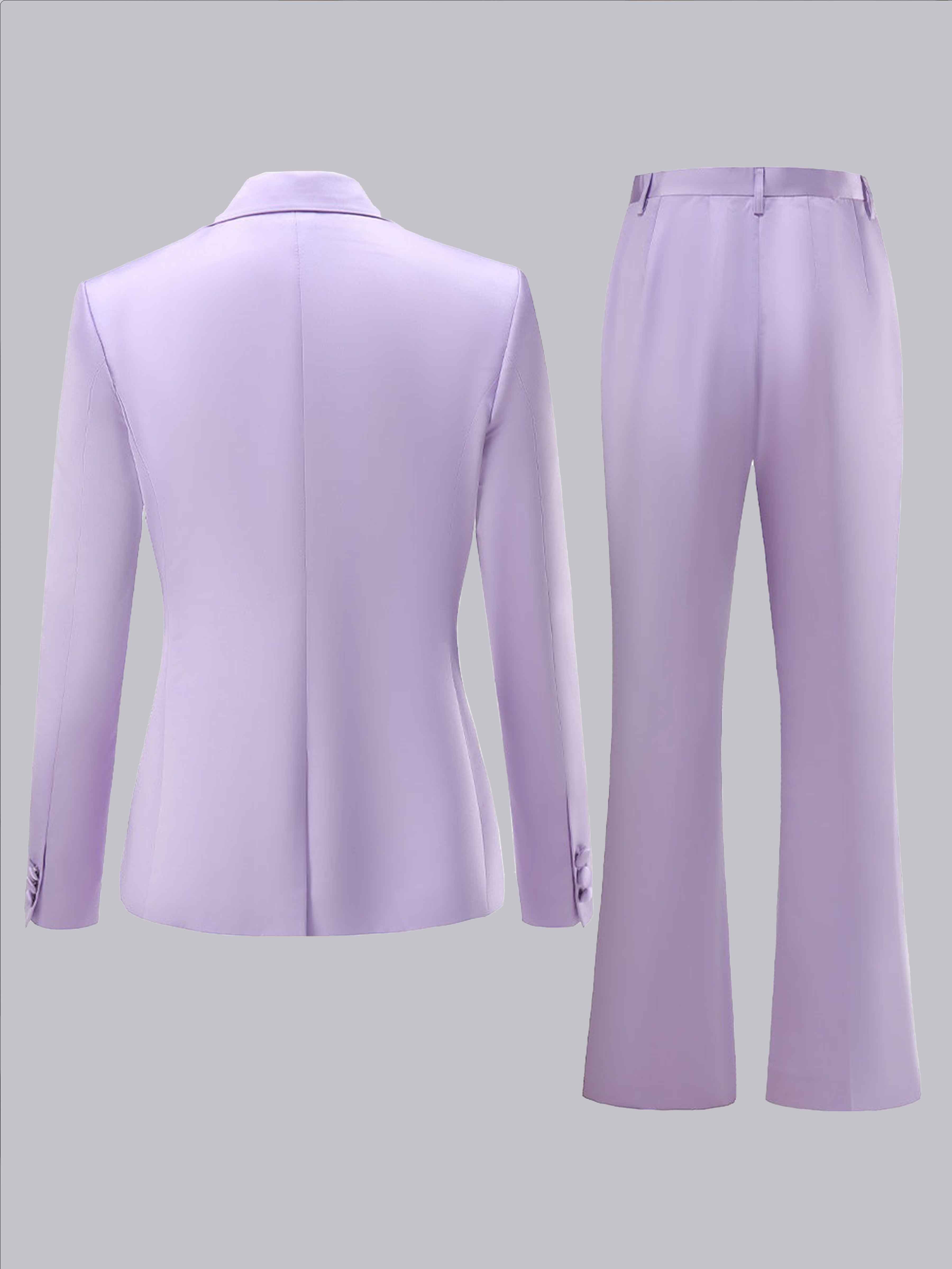 Chic Satin Wedding Blazer and Pants Suit Set For Women