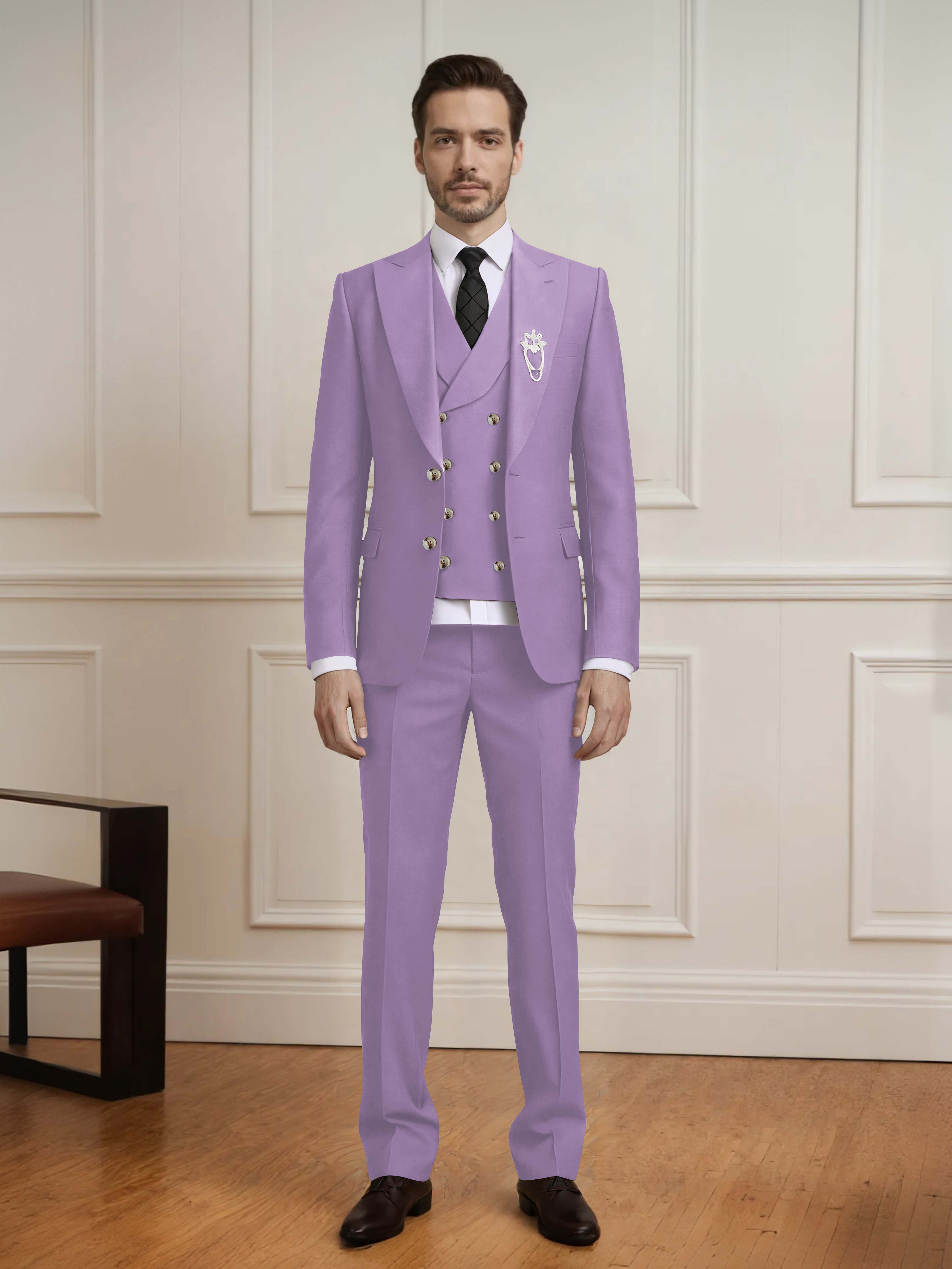 Classic Two Button Men's Wedding Suit 3 Pieces Set