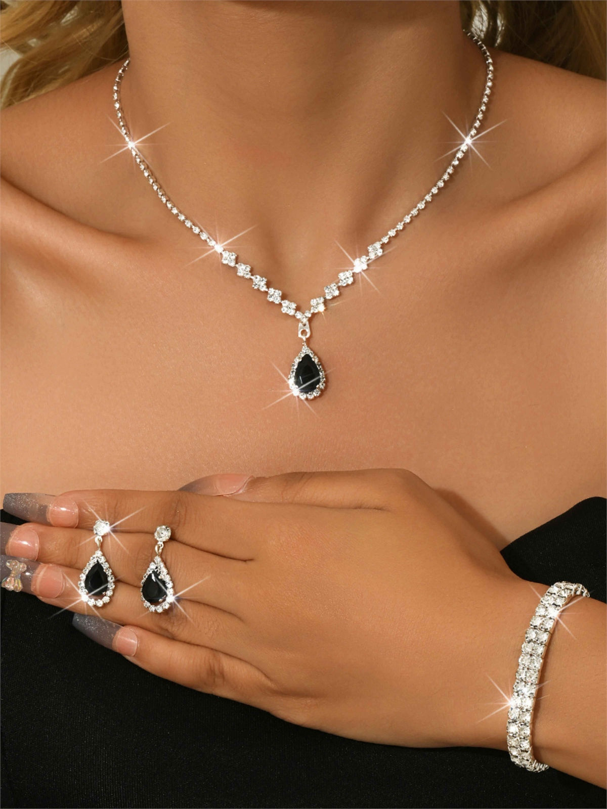 Stunning 3-Piece Crystal Bridal Jewelry Set