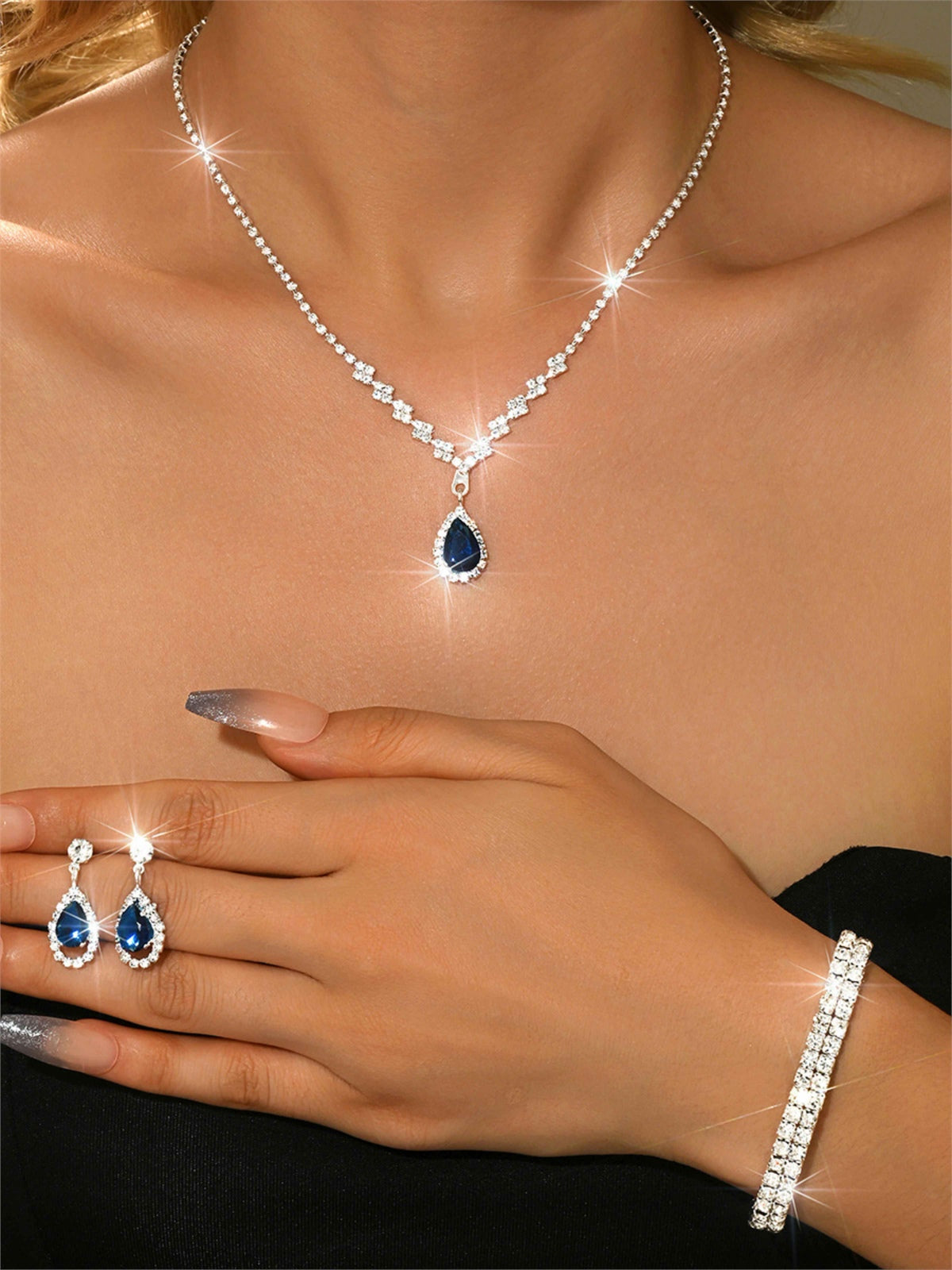 Stunning 3-Piece Crystal Bridal Jewelry Set