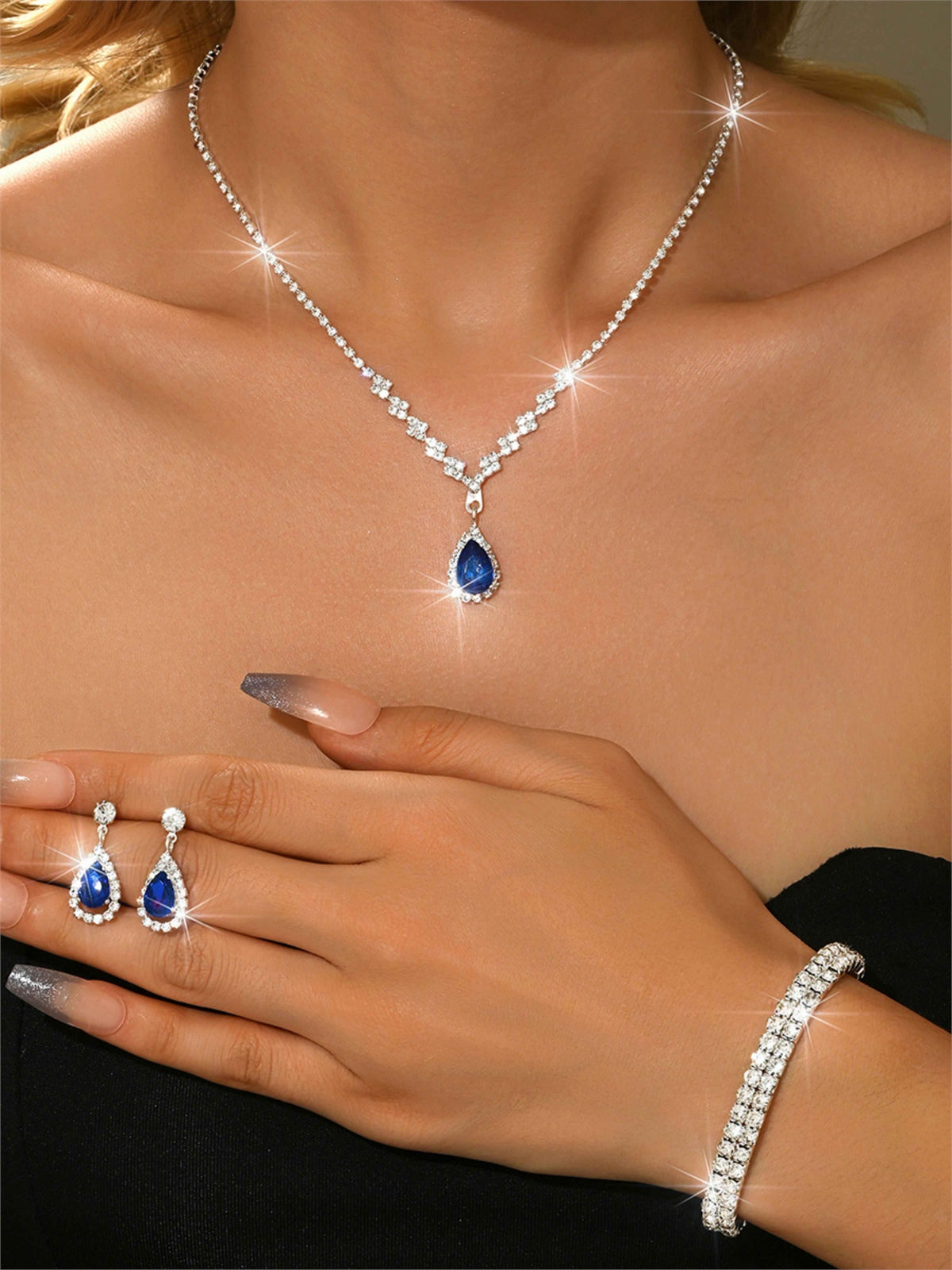 Stunning 3-Piece Crystal Bridal Jewelry Set