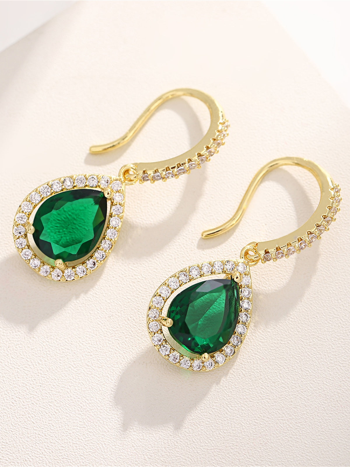 Colorful Crystal Teardrop Statement Earrings