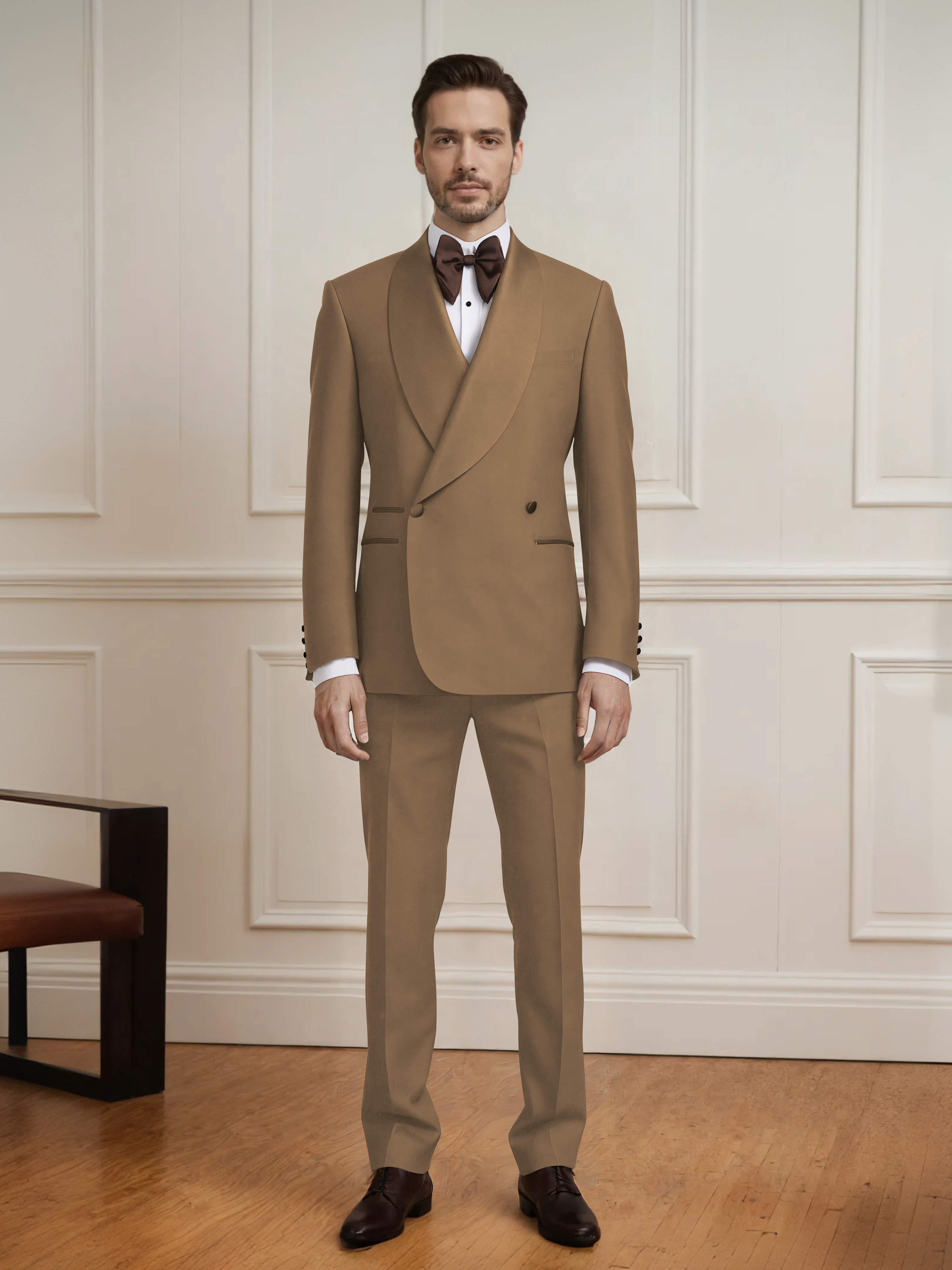 Commanding Men's One Button 2 Pieces Wedding Suit