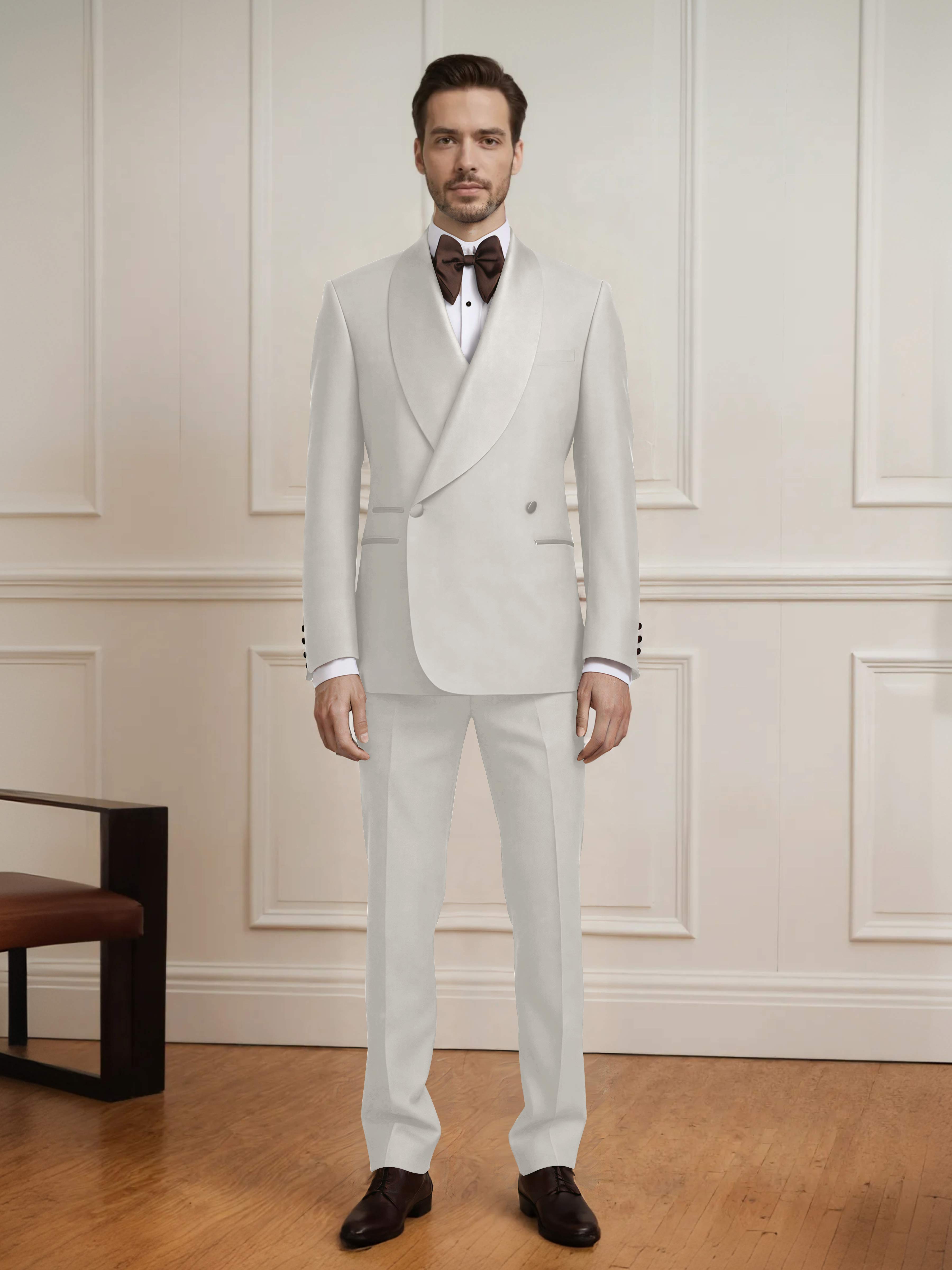Commanding Men's One Button 2 Pieces Wedding Suit