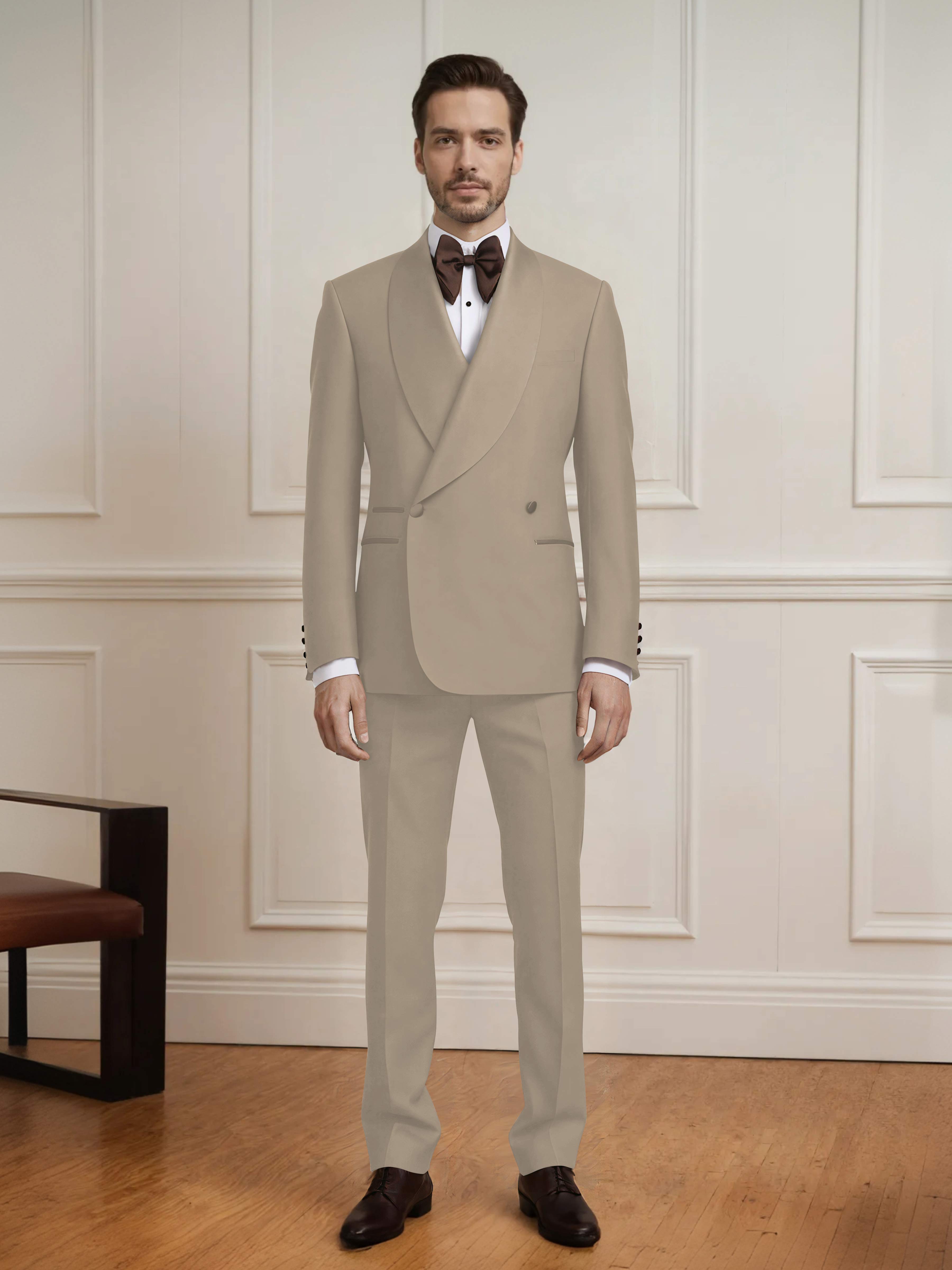 Commanding Men's One Button 2 Pieces Wedding Suit