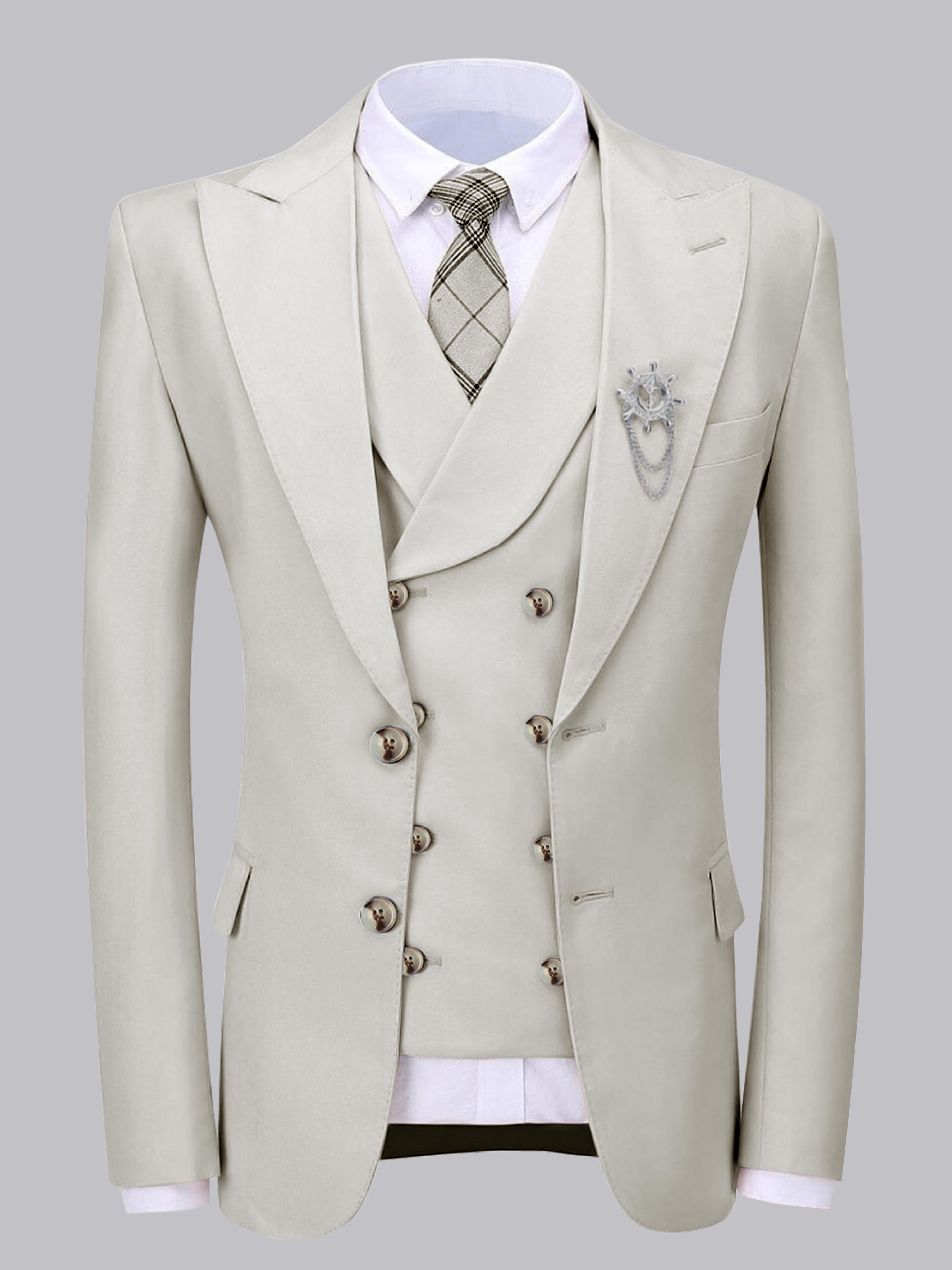 Elegant Men's Two Buttons 2 Pieces Wedding Suit Jacket & Vest