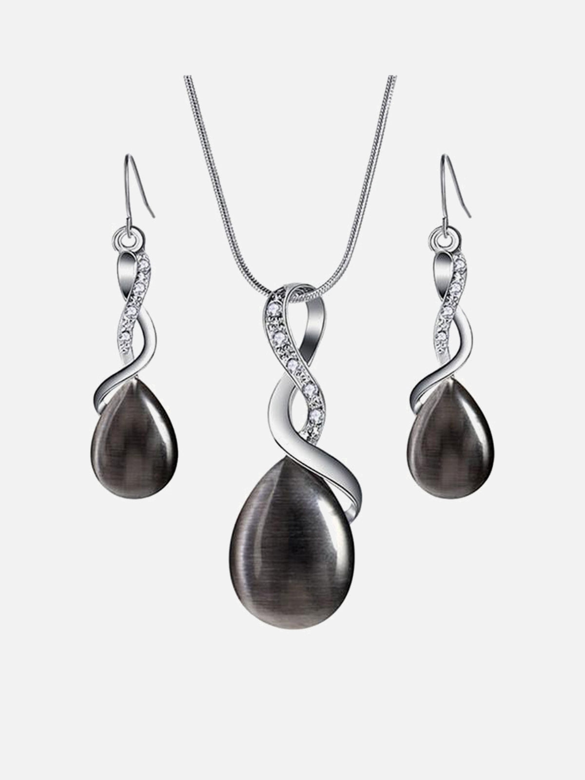 Crystal Pendant Bridal Necklace Set