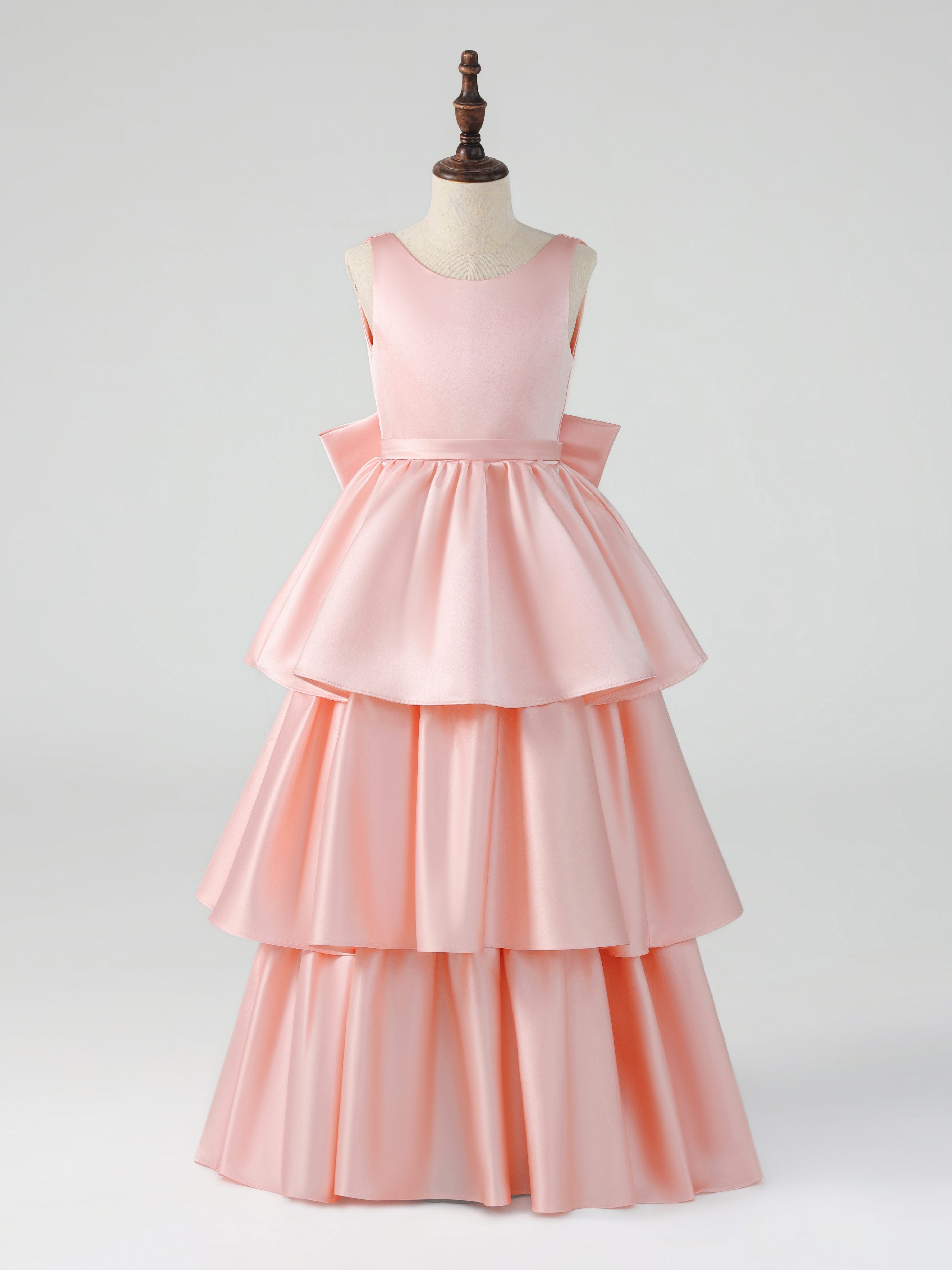 Cute Strapless Tiered Ruffles High Low Flower Girl Dresses