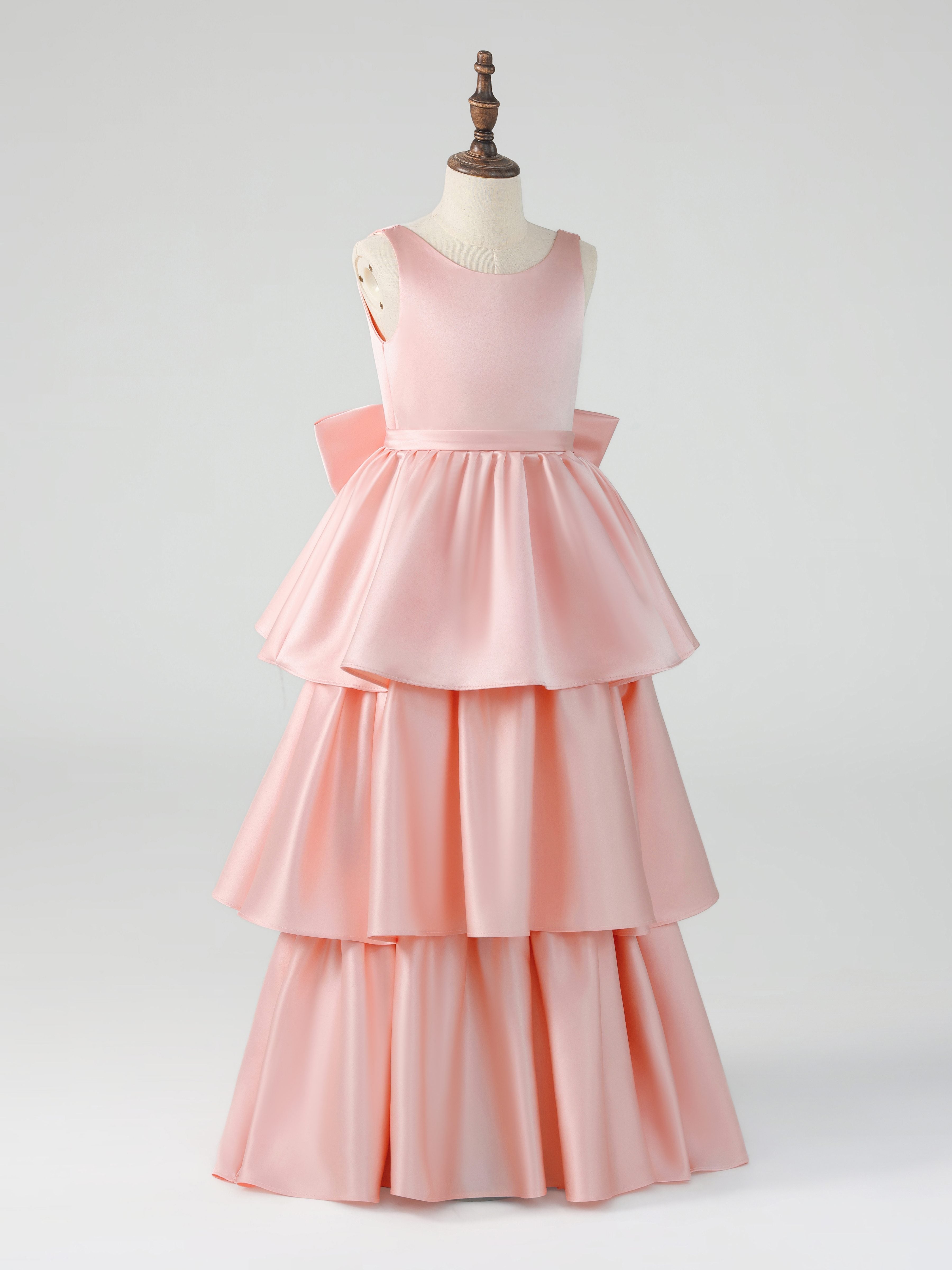 Cute Strapless Tiered Ruffles High Low Flower Girl Dresses