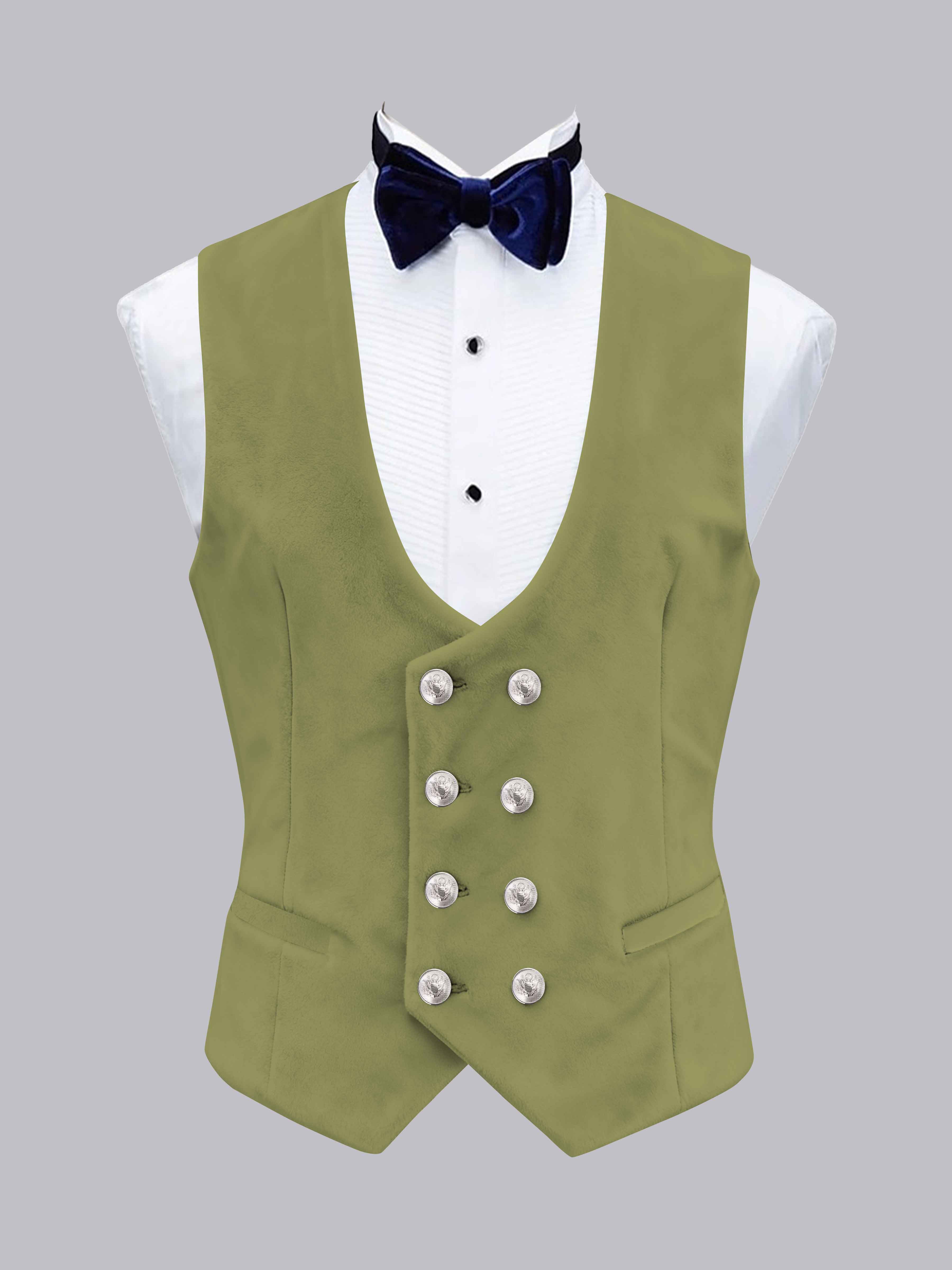 Men's Slim Fit Double Breasted Velvet Vest