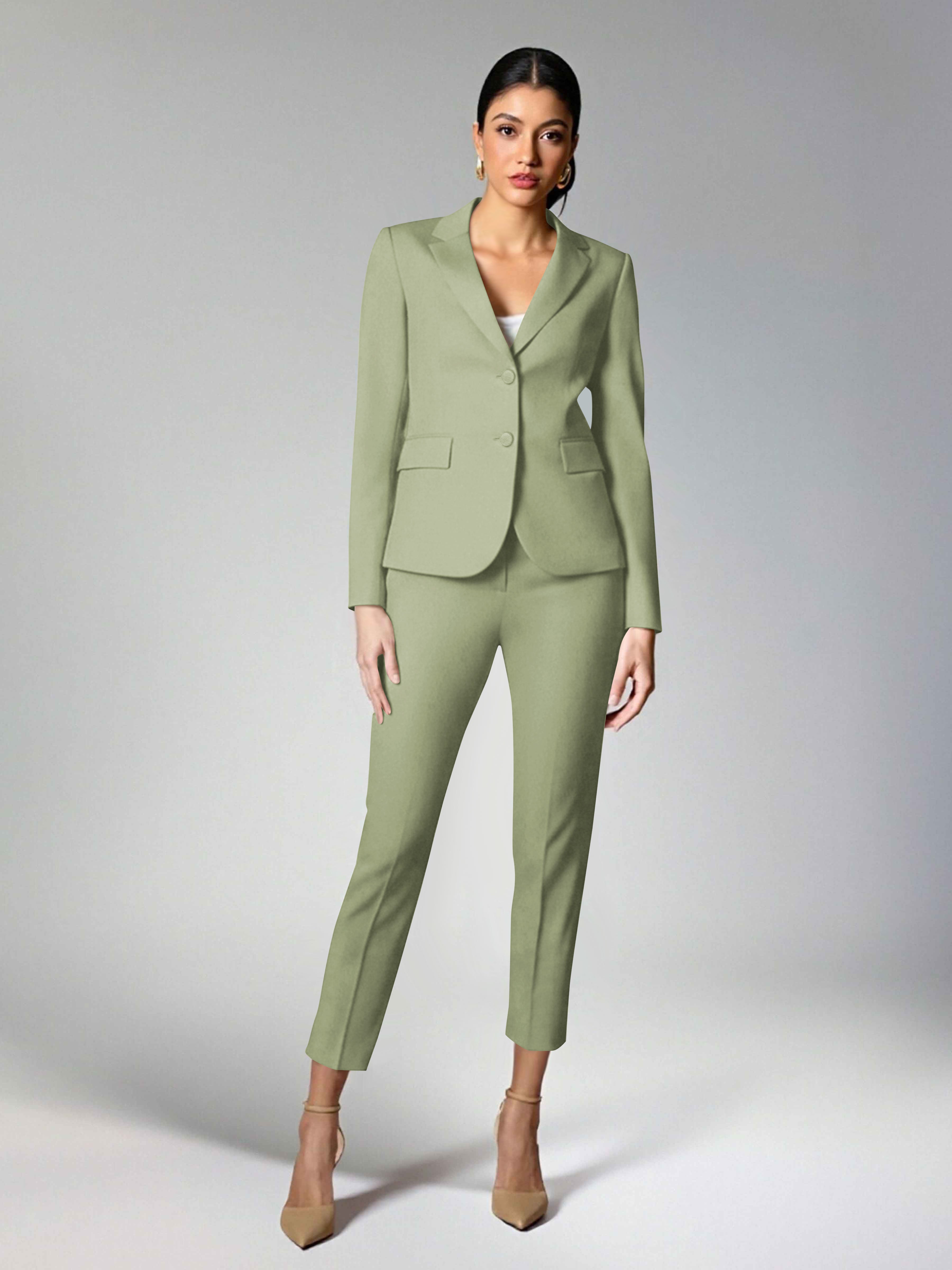 Subtle Women's 2 Pieces Notch Lapel Two Buttons Suit For Guest