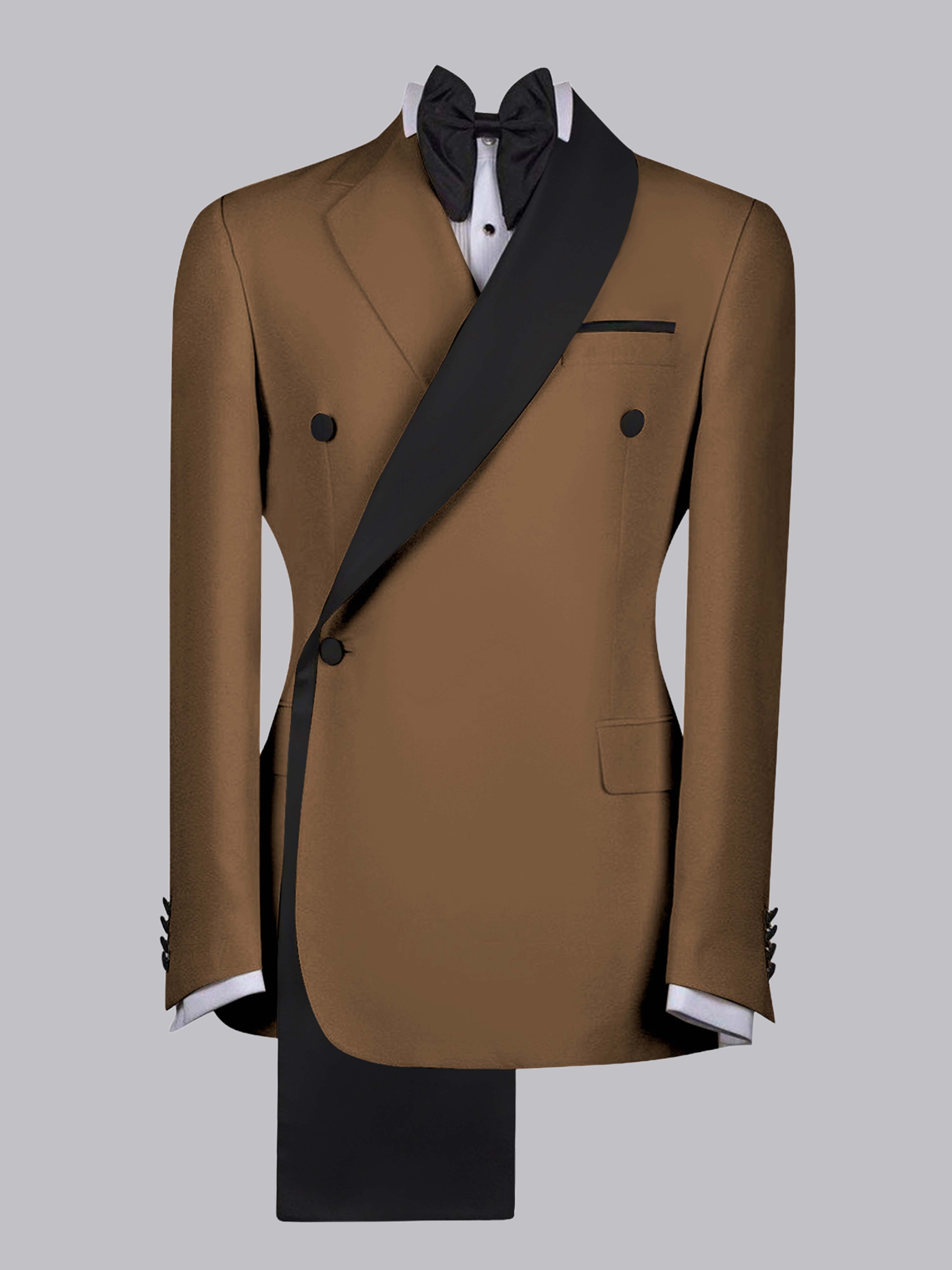 Elegant Four Button Men's Shawl Lapel Suit Jacket