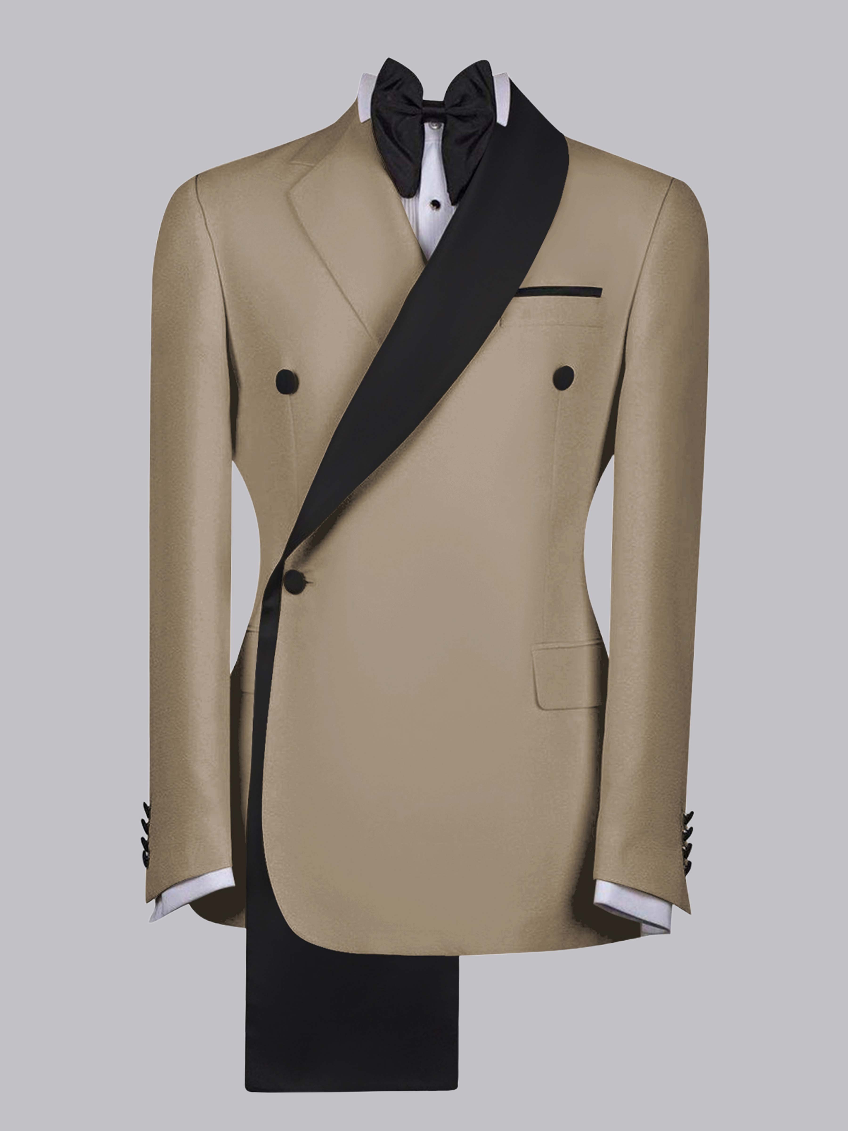 Elegant Four Button Men's Shawl Lapel Suit Jacket
