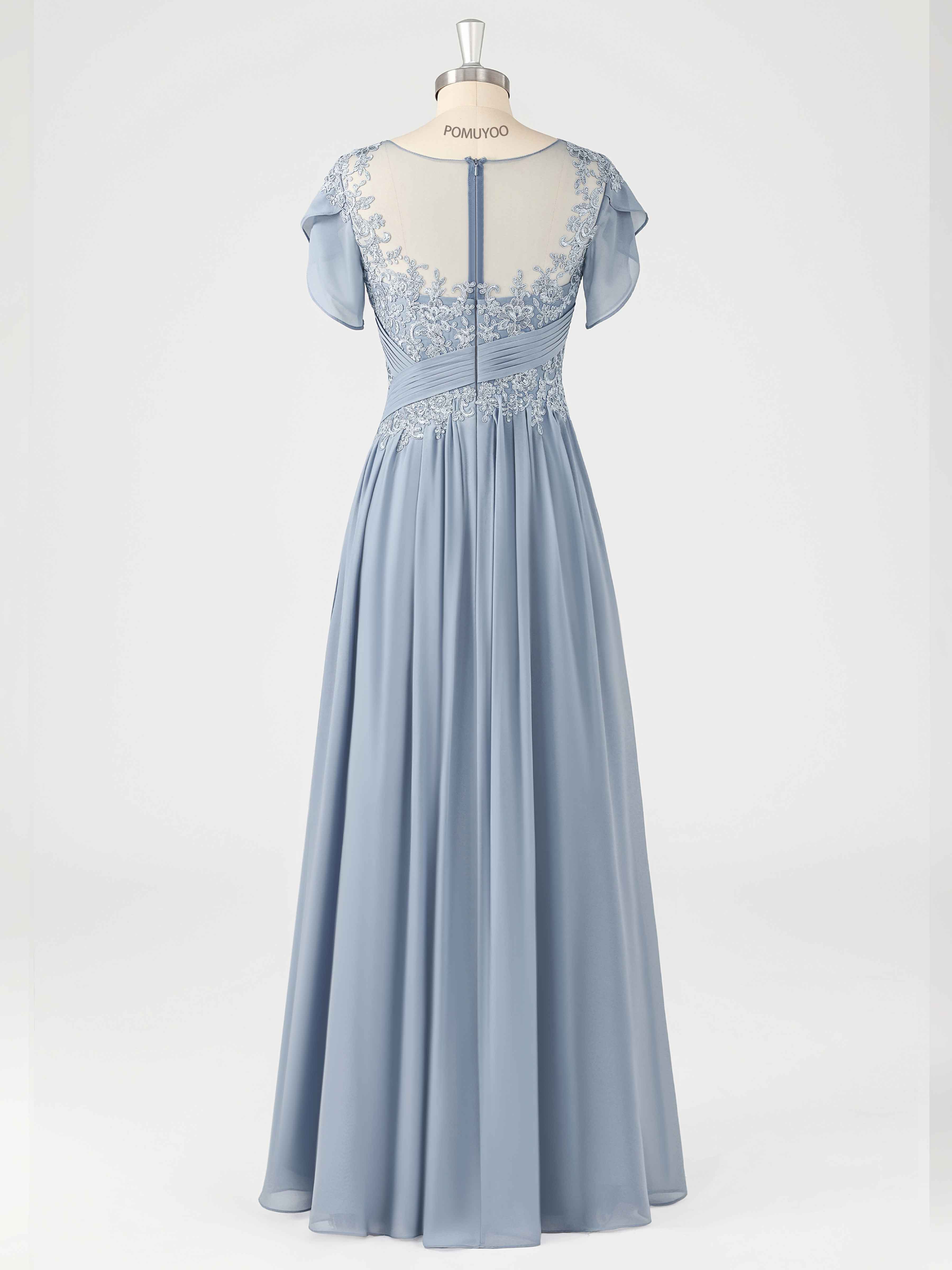 Elegant Illusion Ruched Asymmetrical Chiffon Mother of the Bride Dresses