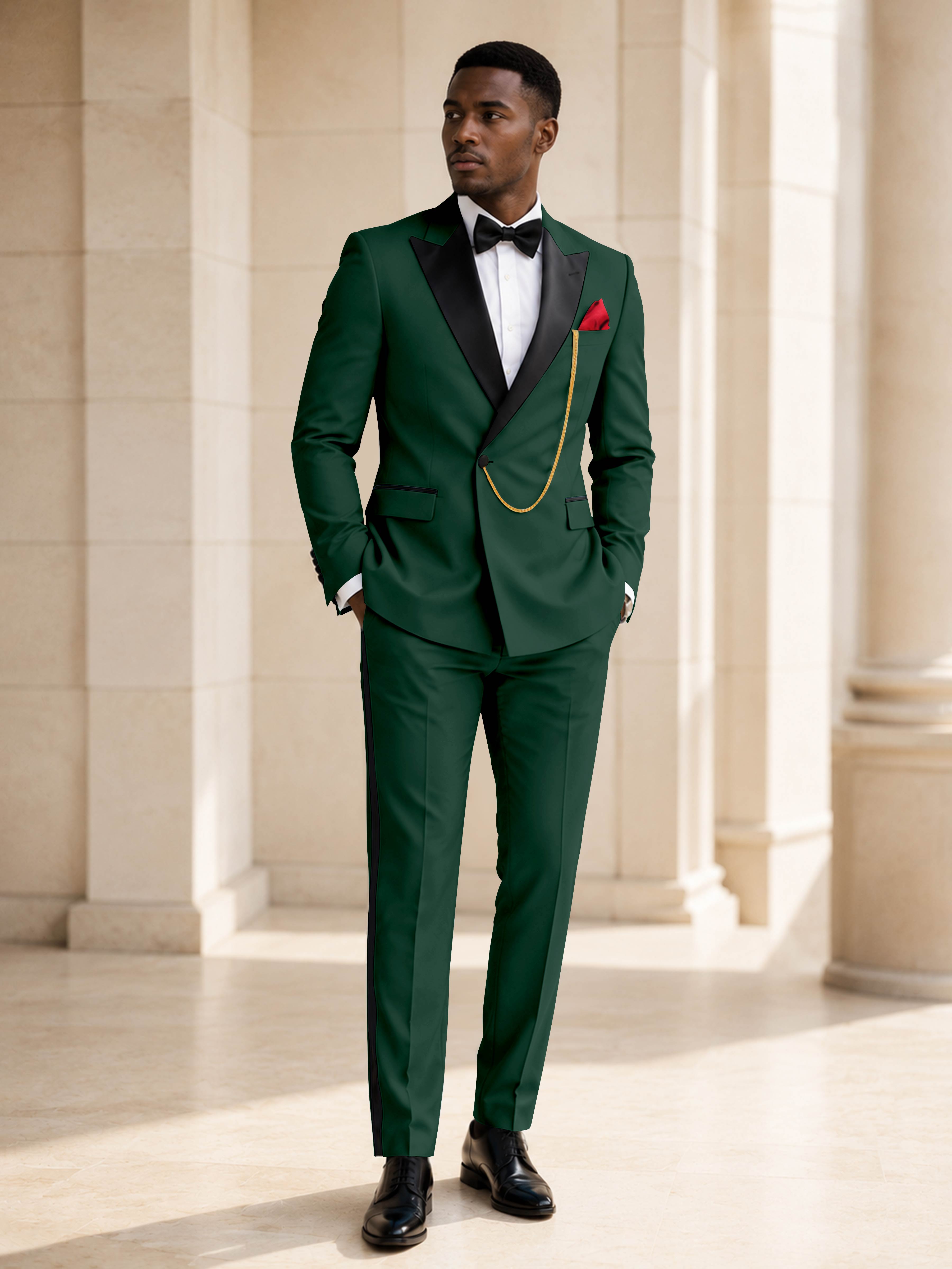 Elegant Men's 2 Piece Suit for Wedding & Black Tie Events