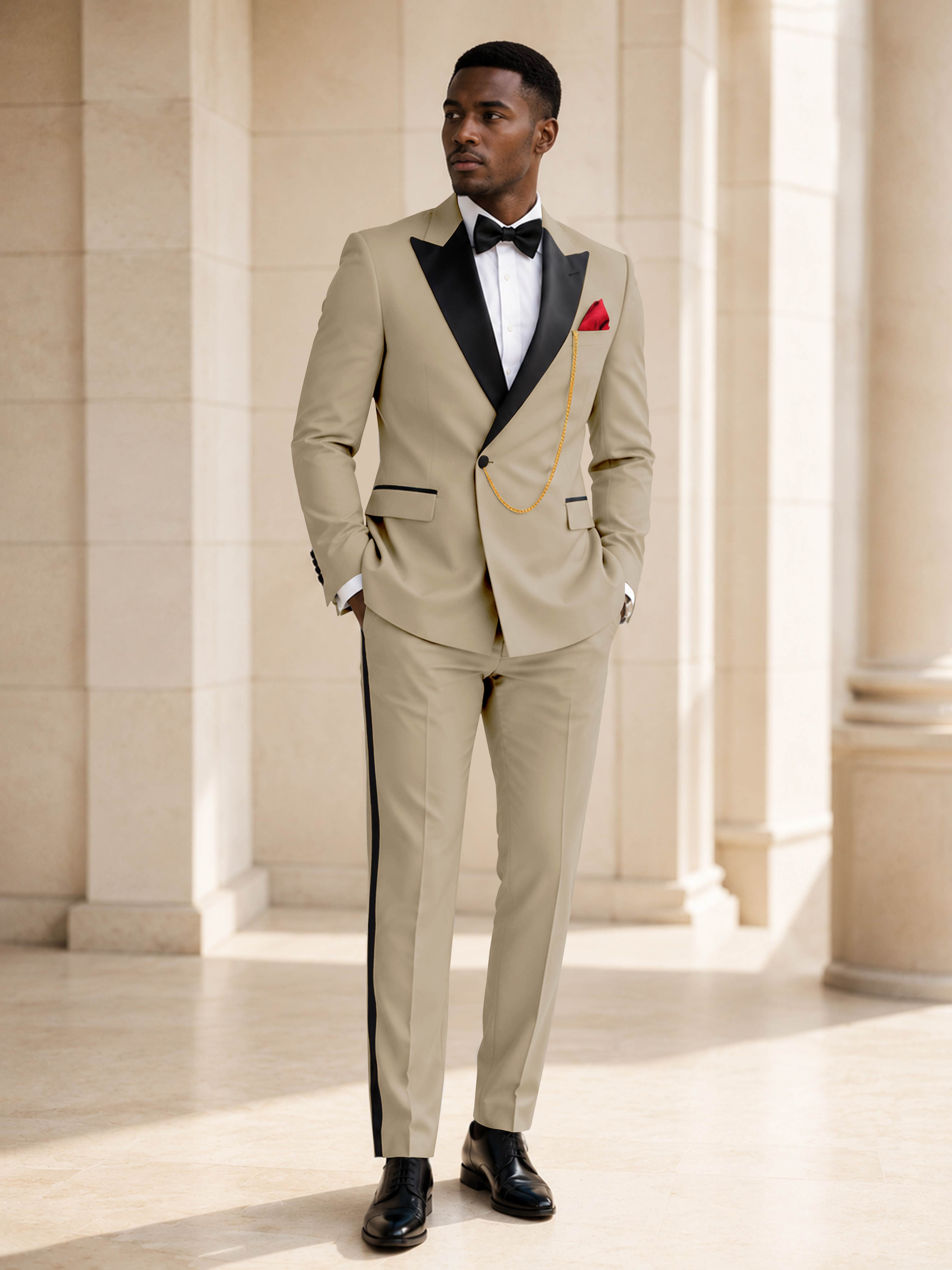 Elegant Men's 2 Piece Suit for Wedding & Black Tie Events