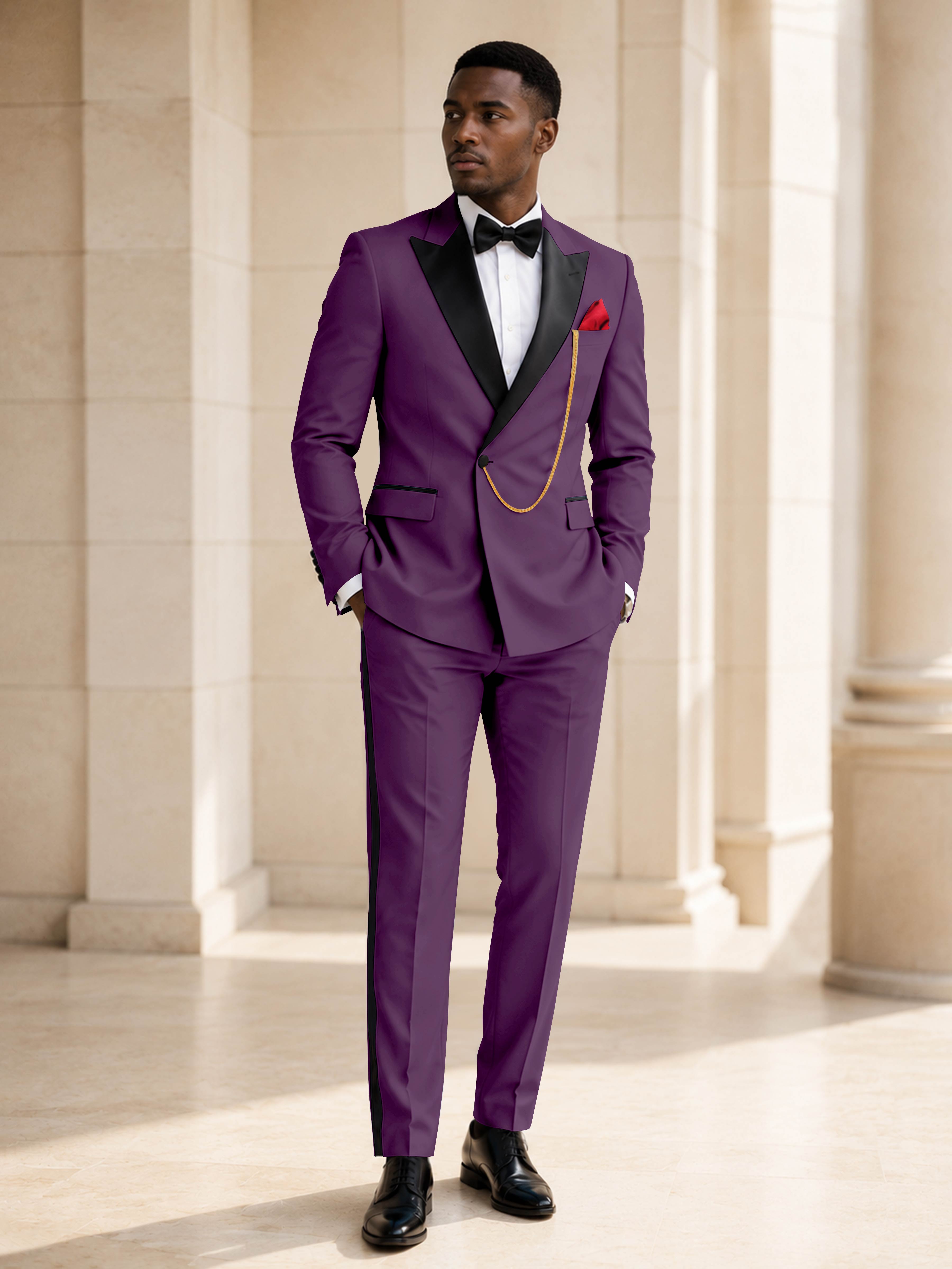 Elegant Men's 2 Piece Suit for Wedding & Black Tie Events