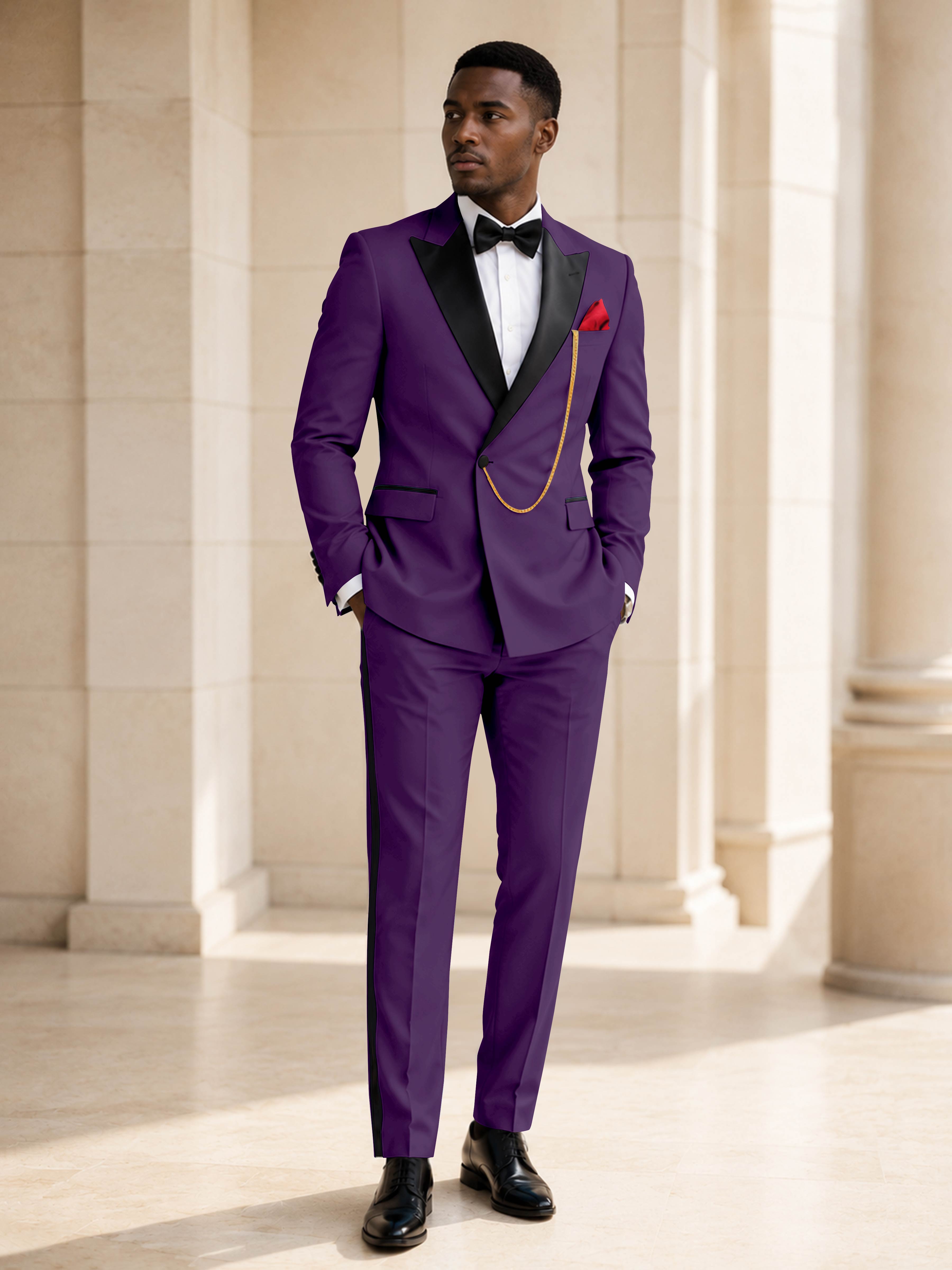 Elegant Men's 2 Piece Suit for Wedding & Black Tie Events