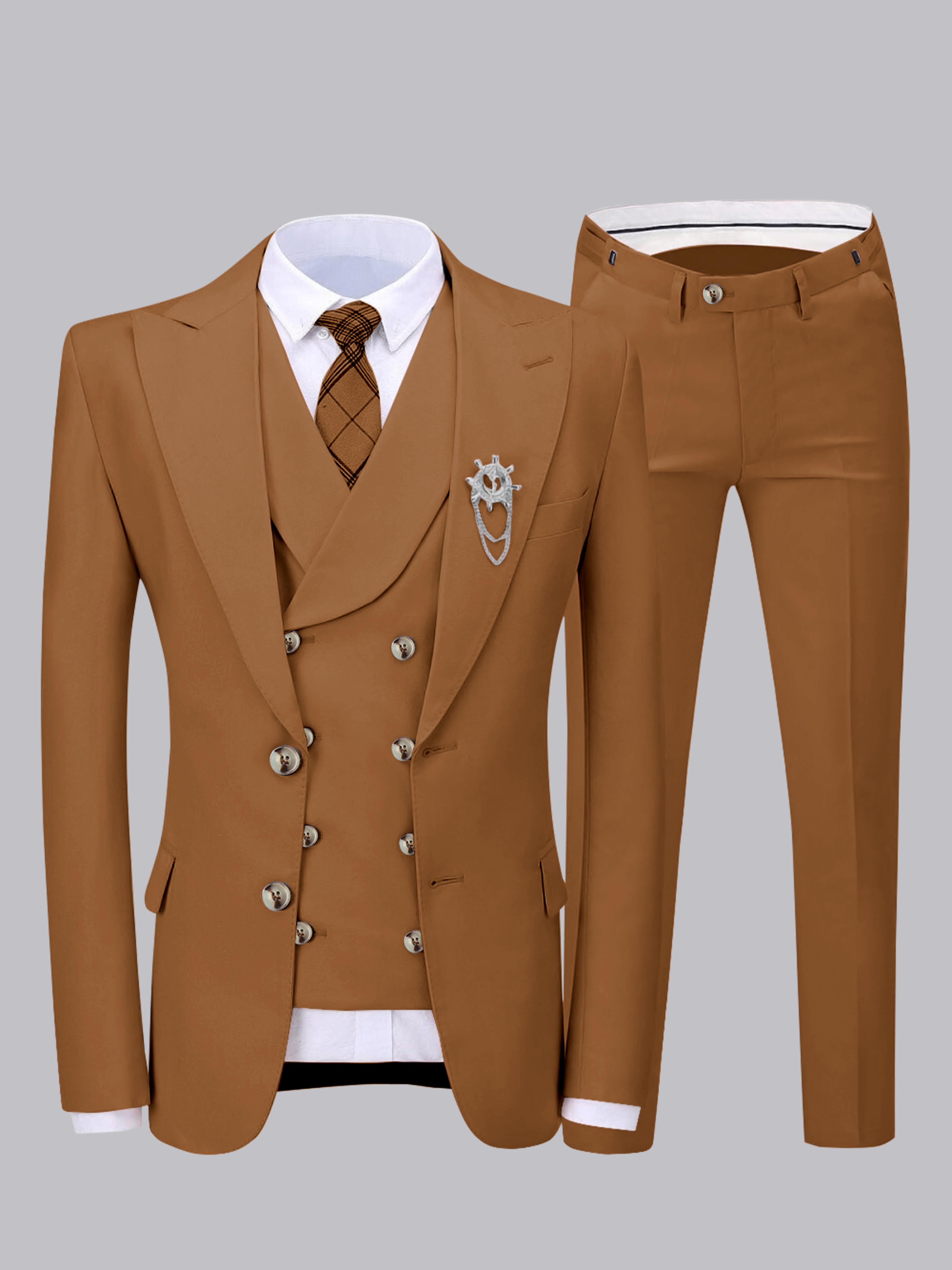 Elegant Men's Two Buttons 3 Pieces Wedding Suits