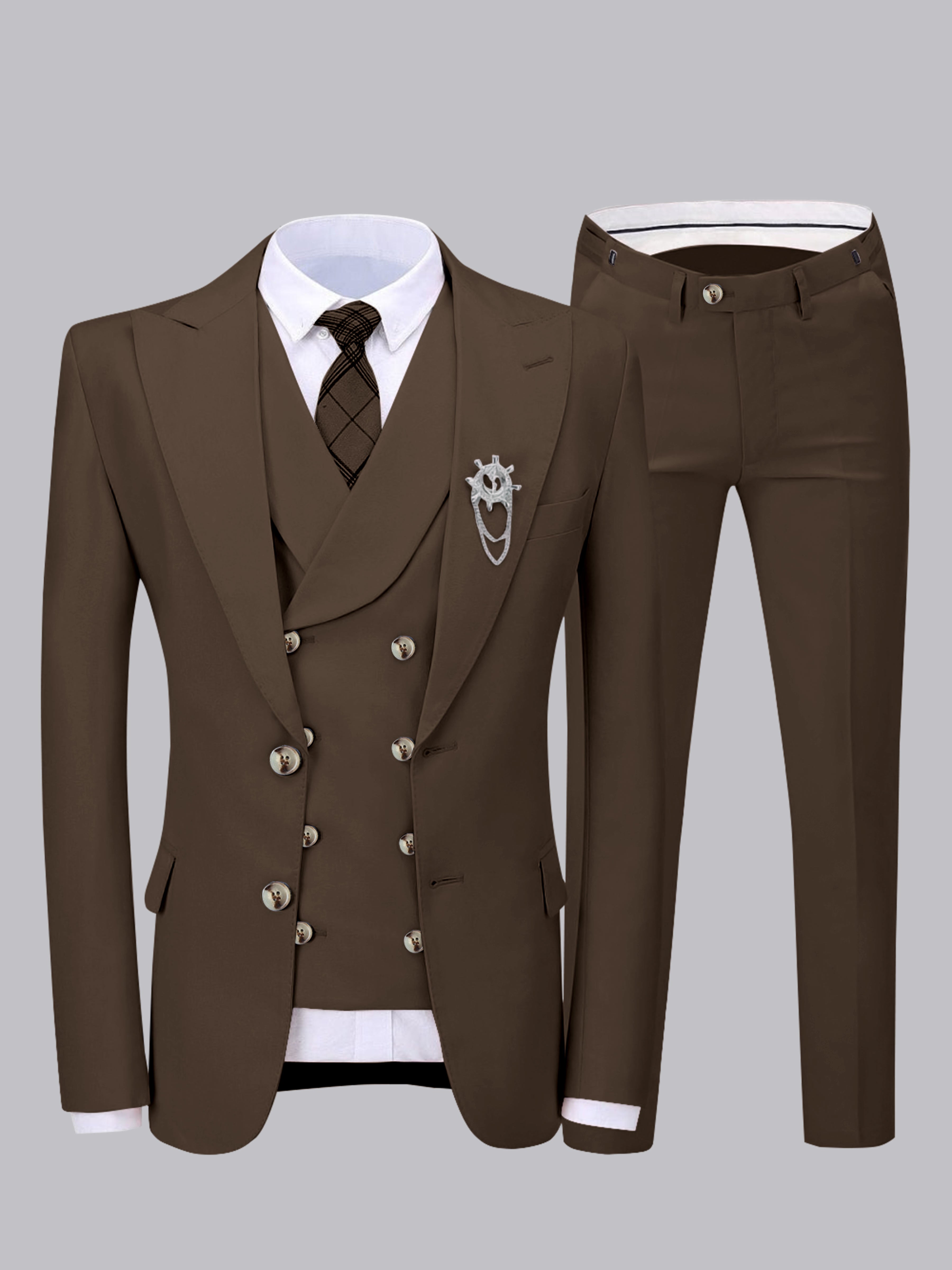 Elegant Men's Two Buttons 3 Pieces Wedding Suits
