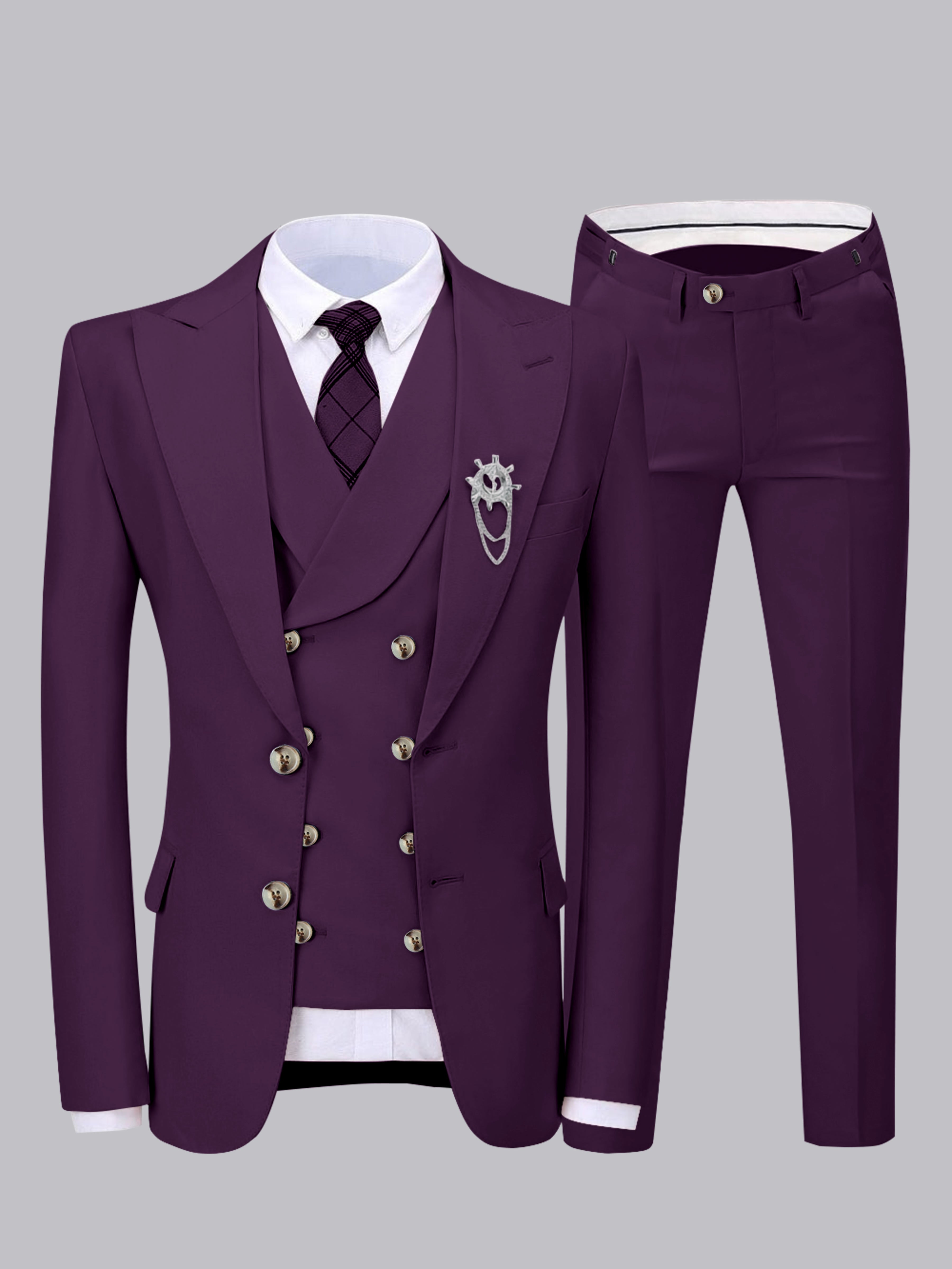 Elegant Men's Two Buttons 3 Pieces Wedding Suits