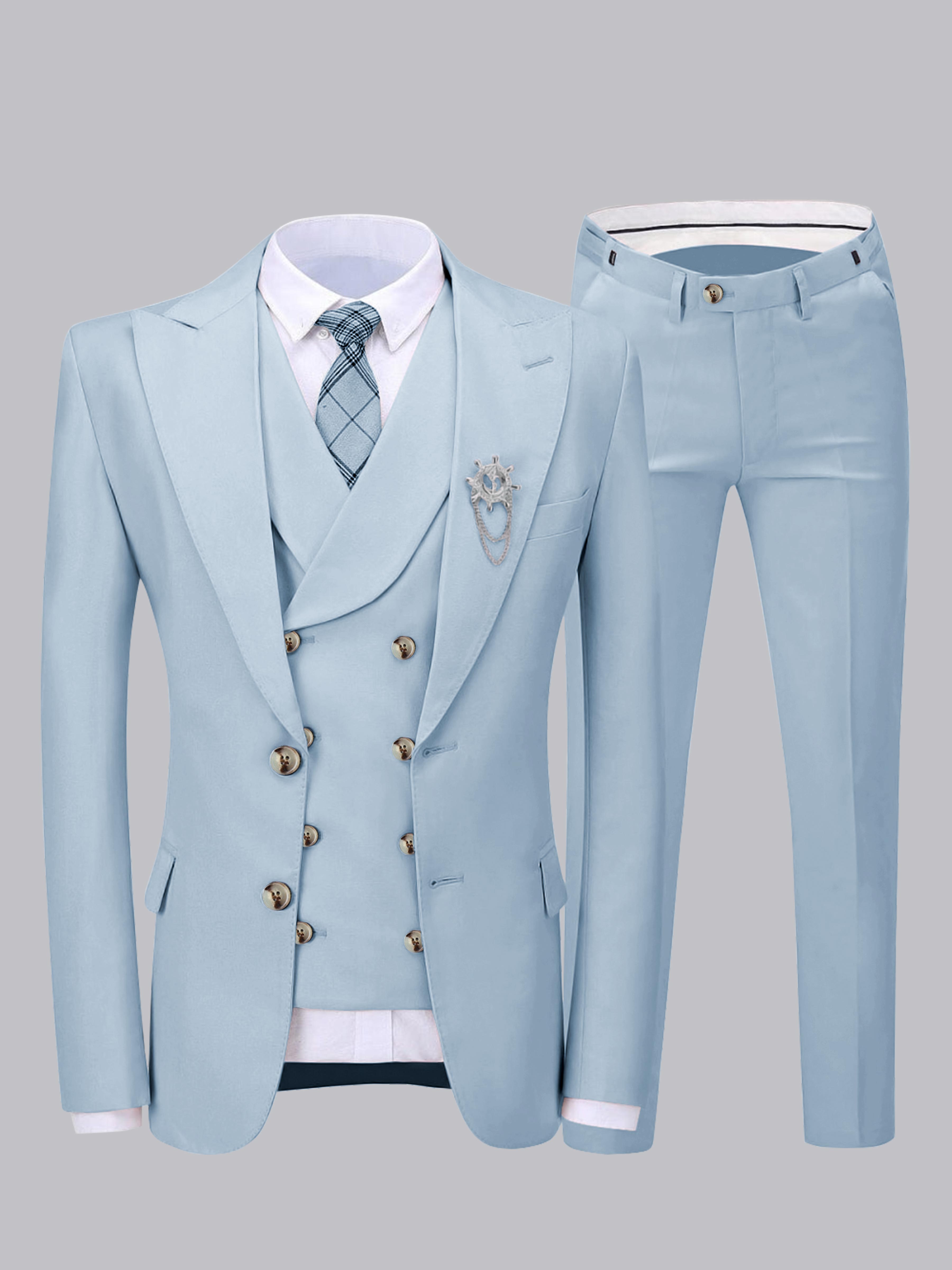 Elegant Men's Two Buttons 3 Pieces Wedding Suits
