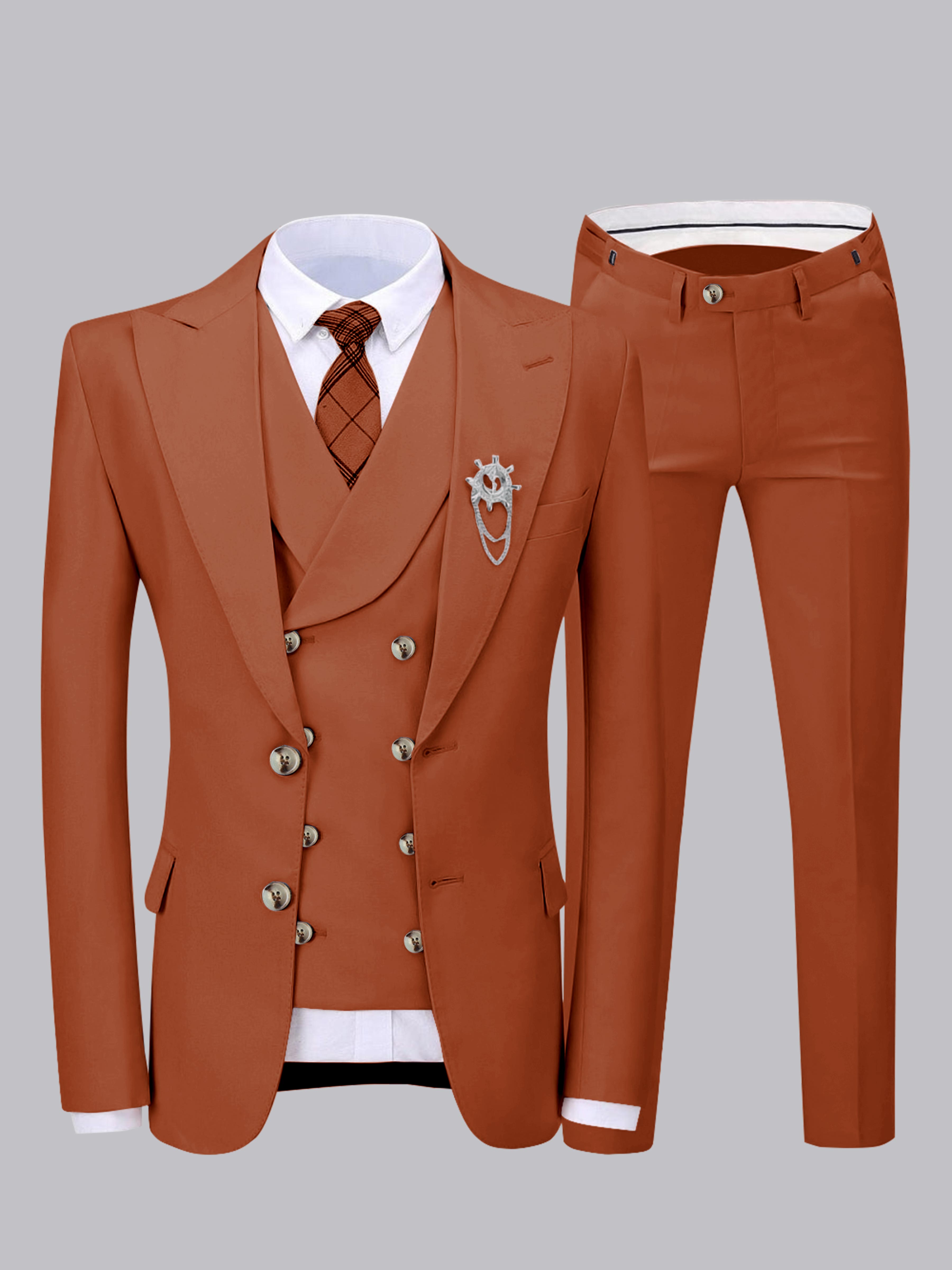 Elegant Men's Two Buttons 3 Pieces Wedding Suits