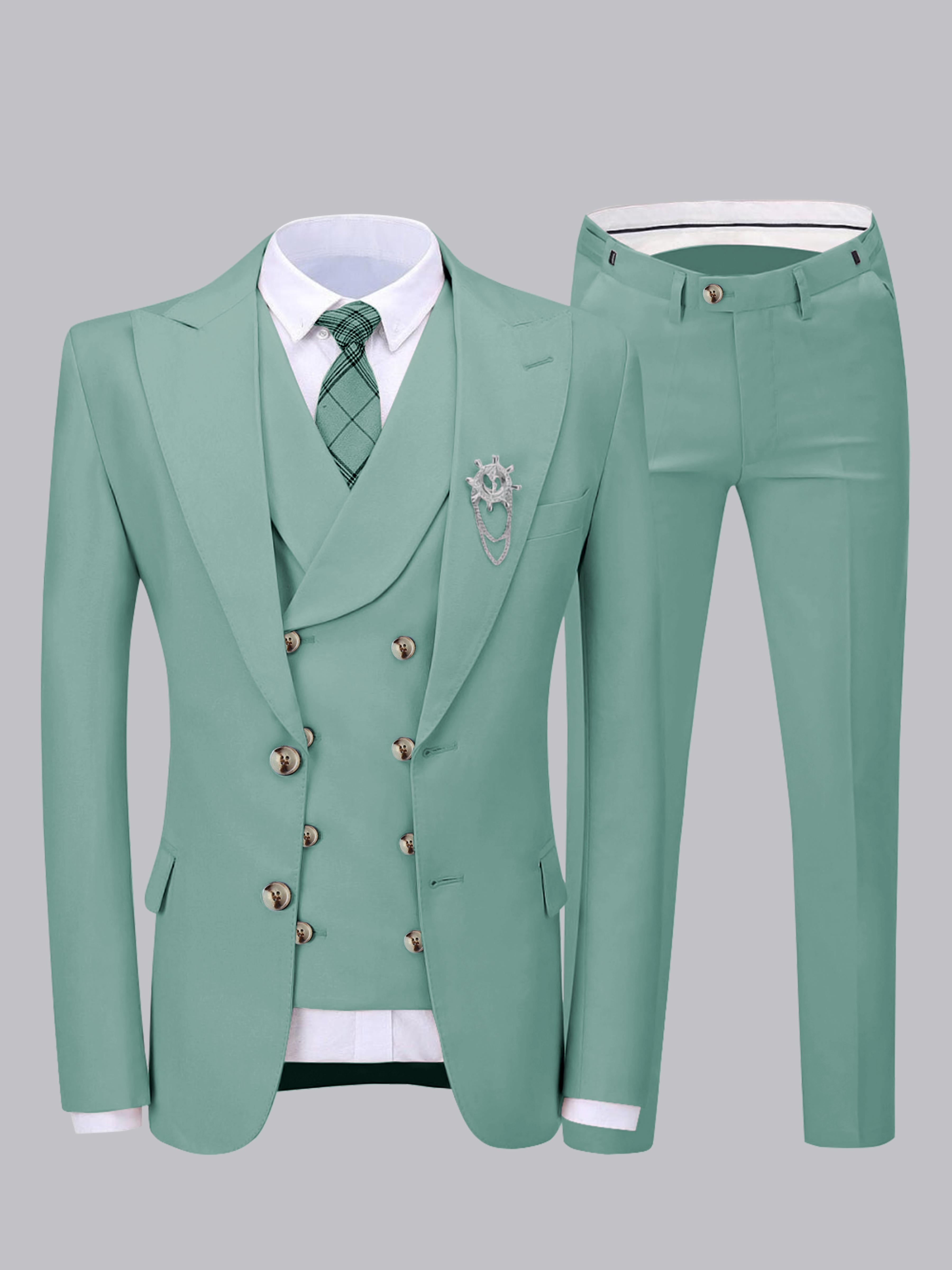 Elegant Men's Two Buttons 3 Pieces Wedding Suits