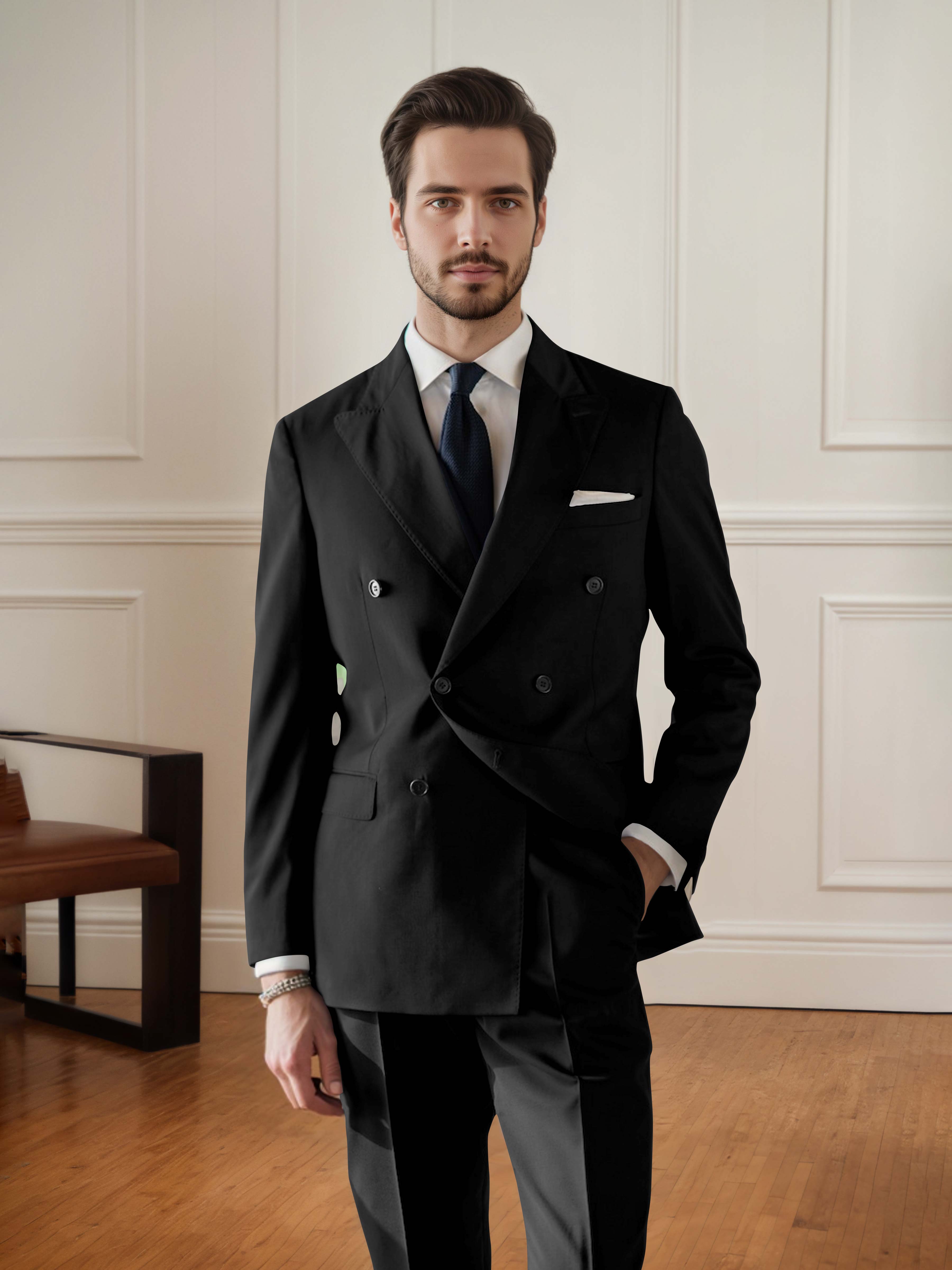 Elegant Men's Double Breasted 2 pieces Wedding Suit