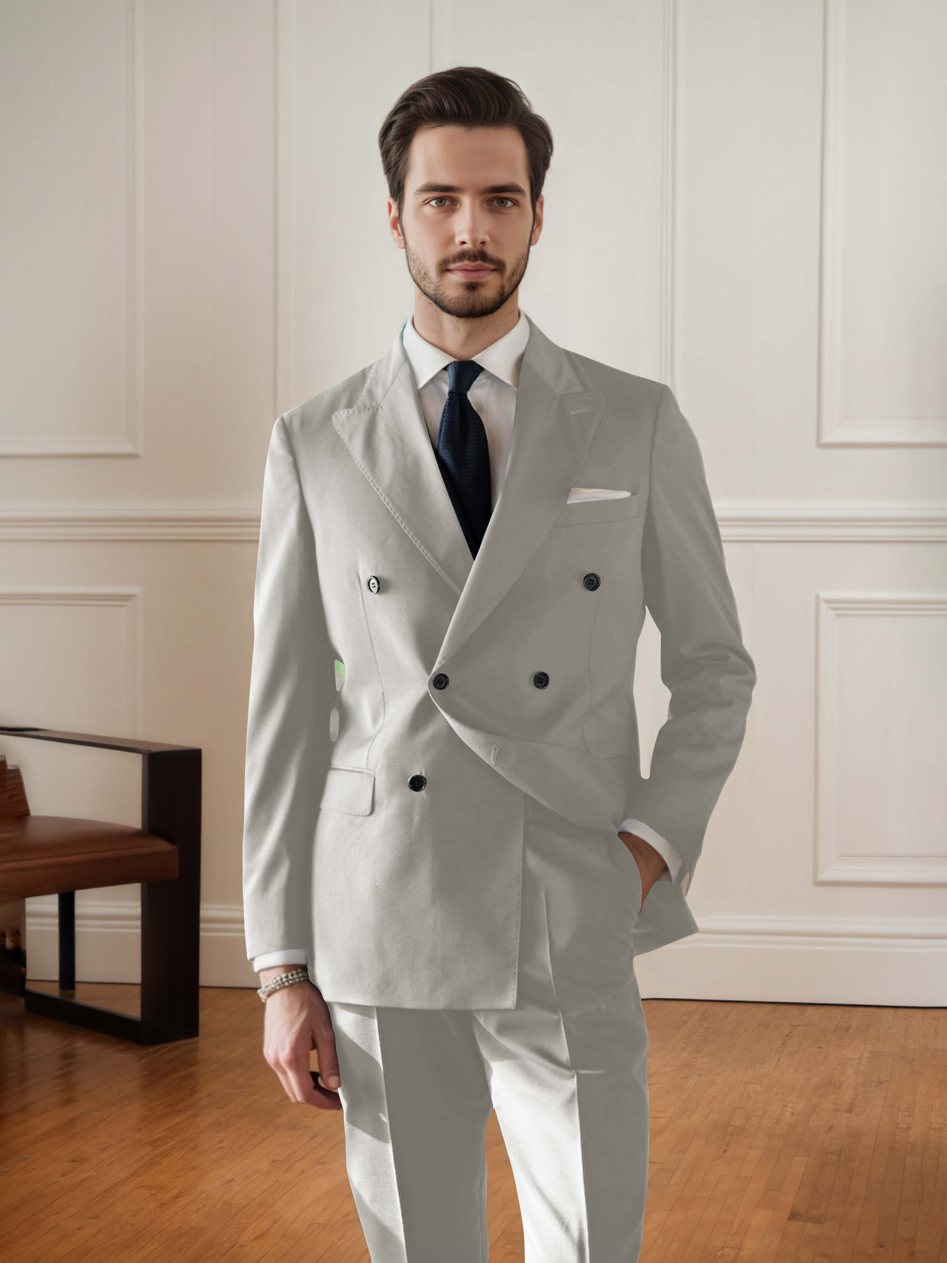 Elegant Men's Double Breasted 2 pieces Wedding Suit