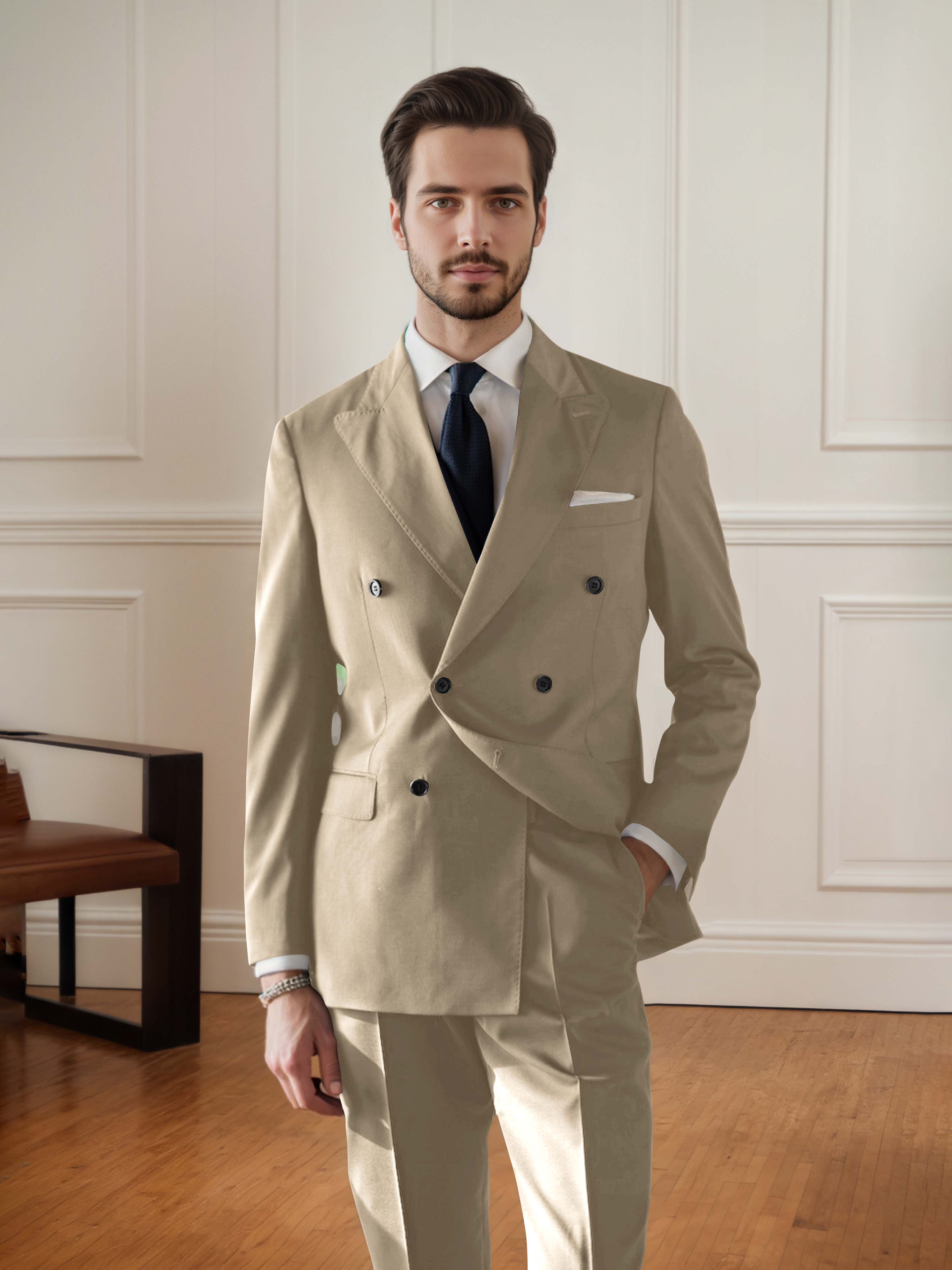 Elegant Men's Double Breasted 2 pieces Wedding Suit