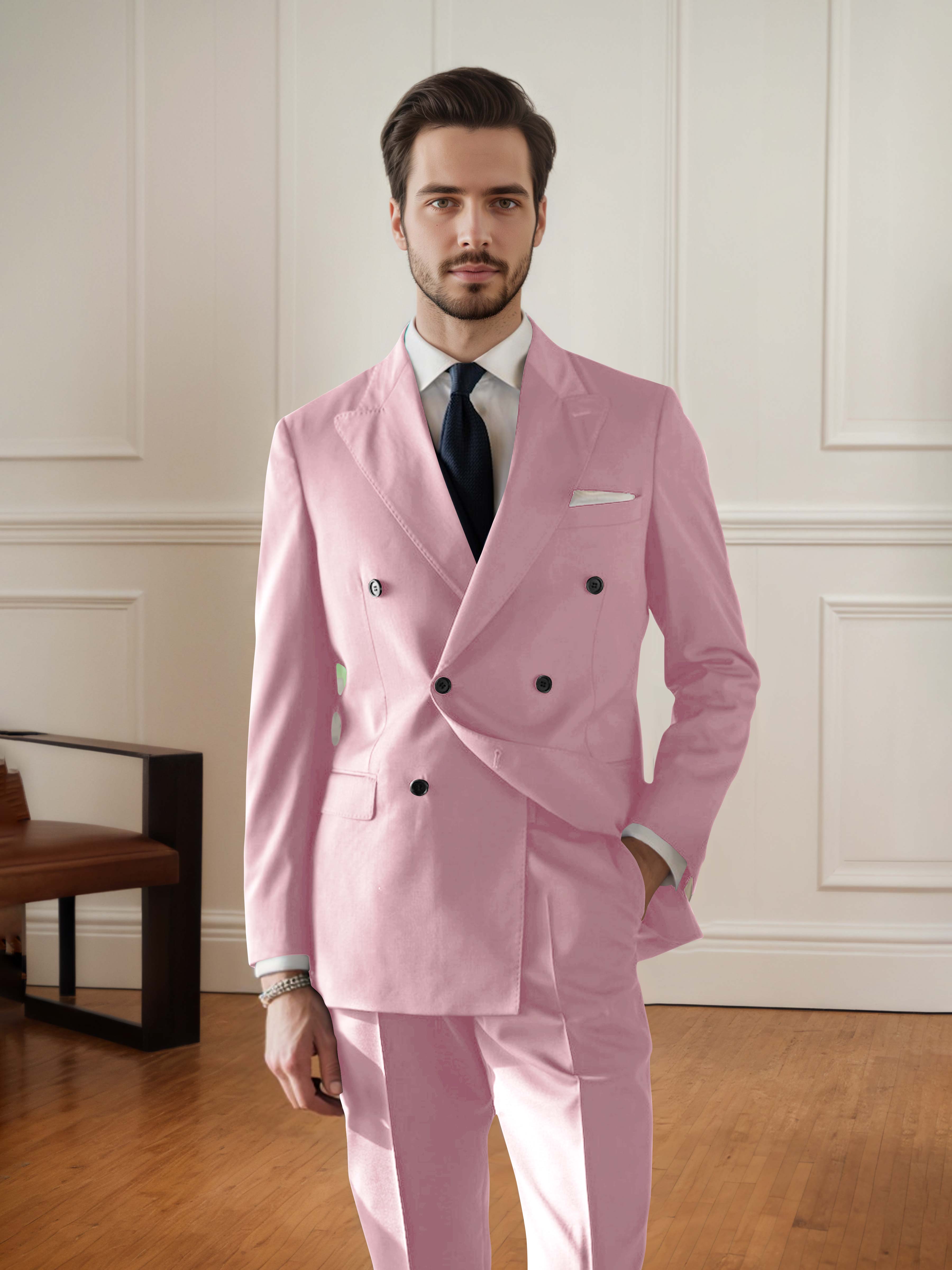 Elegant Men's Double Breasted 2 pieces Wedding Suit