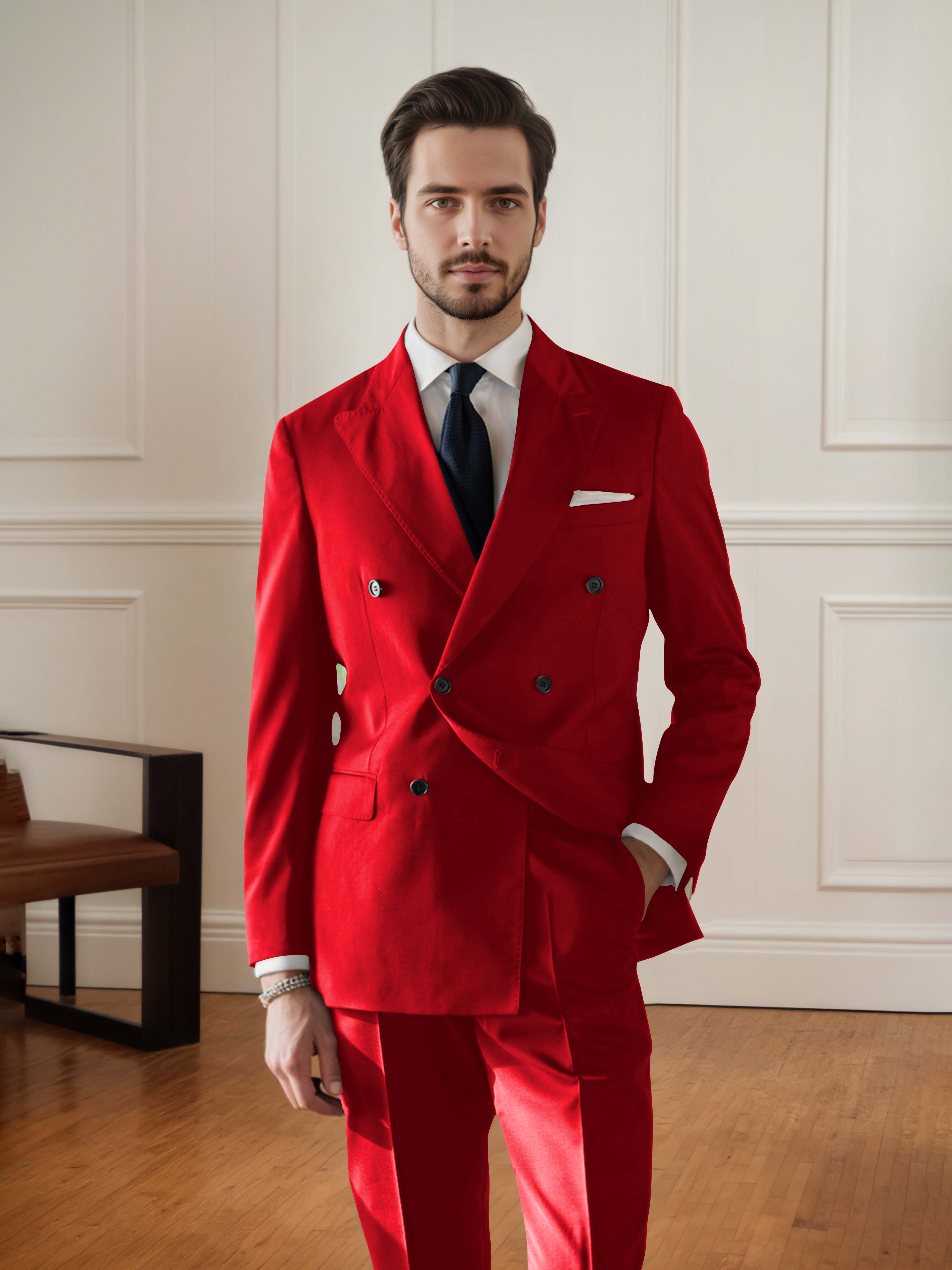 Elegant Men's Double Breasted 2 pieces Wedding Suit