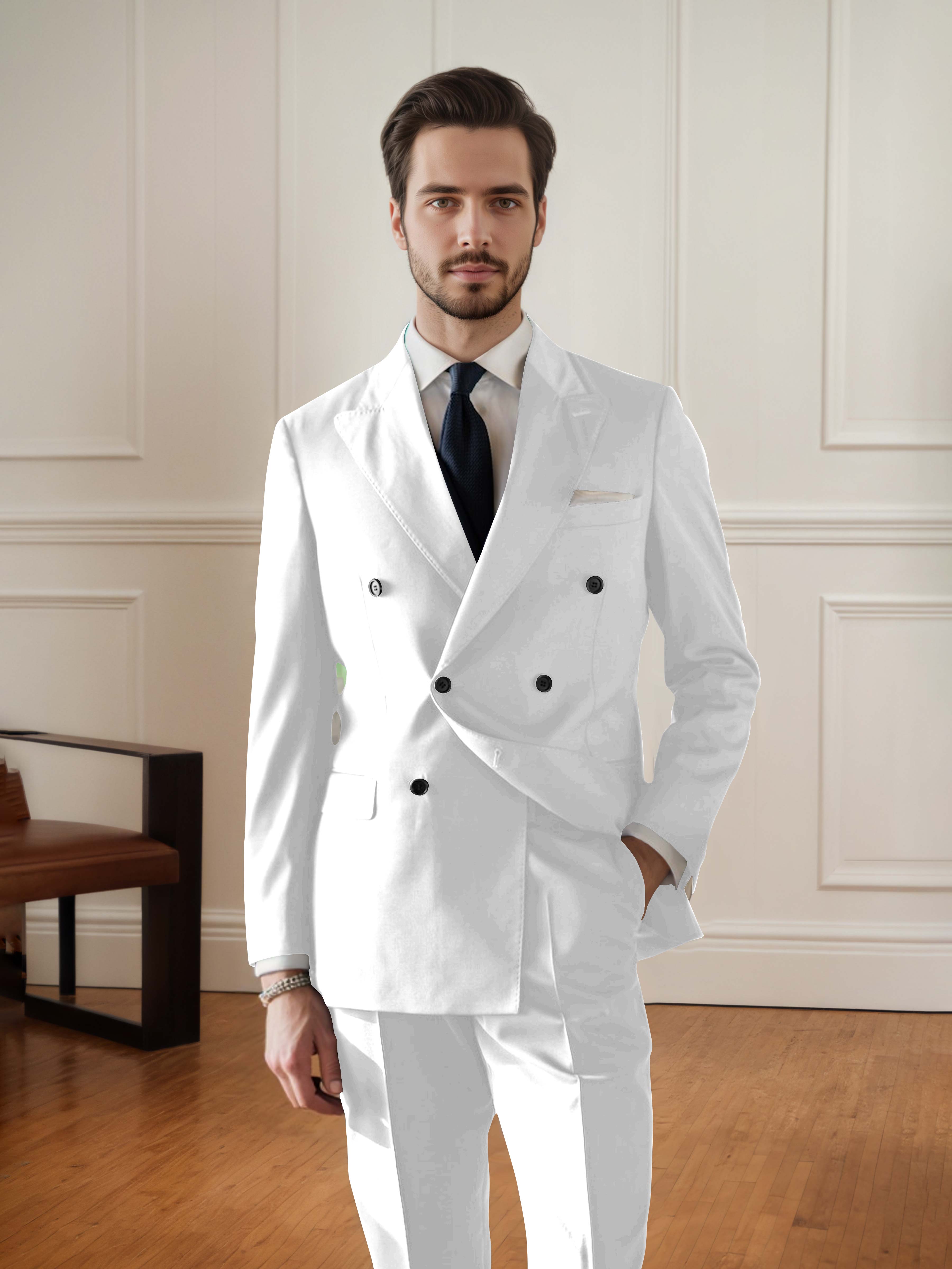 Elegant Men's Double Breasted 2 pieces Wedding Suit