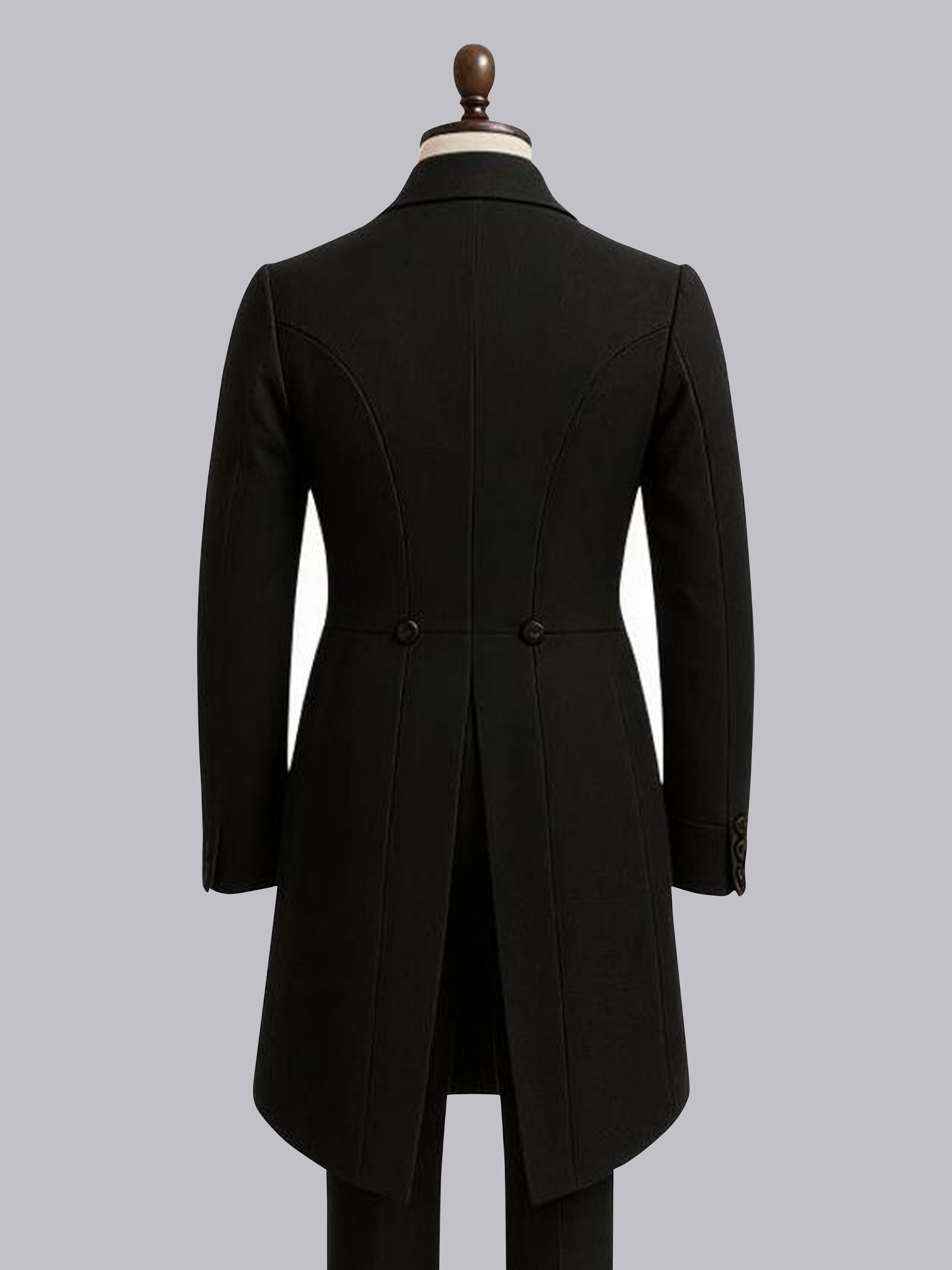 Elegant Men's Double Breasted Notch Lapel Tailcoat Jacket
