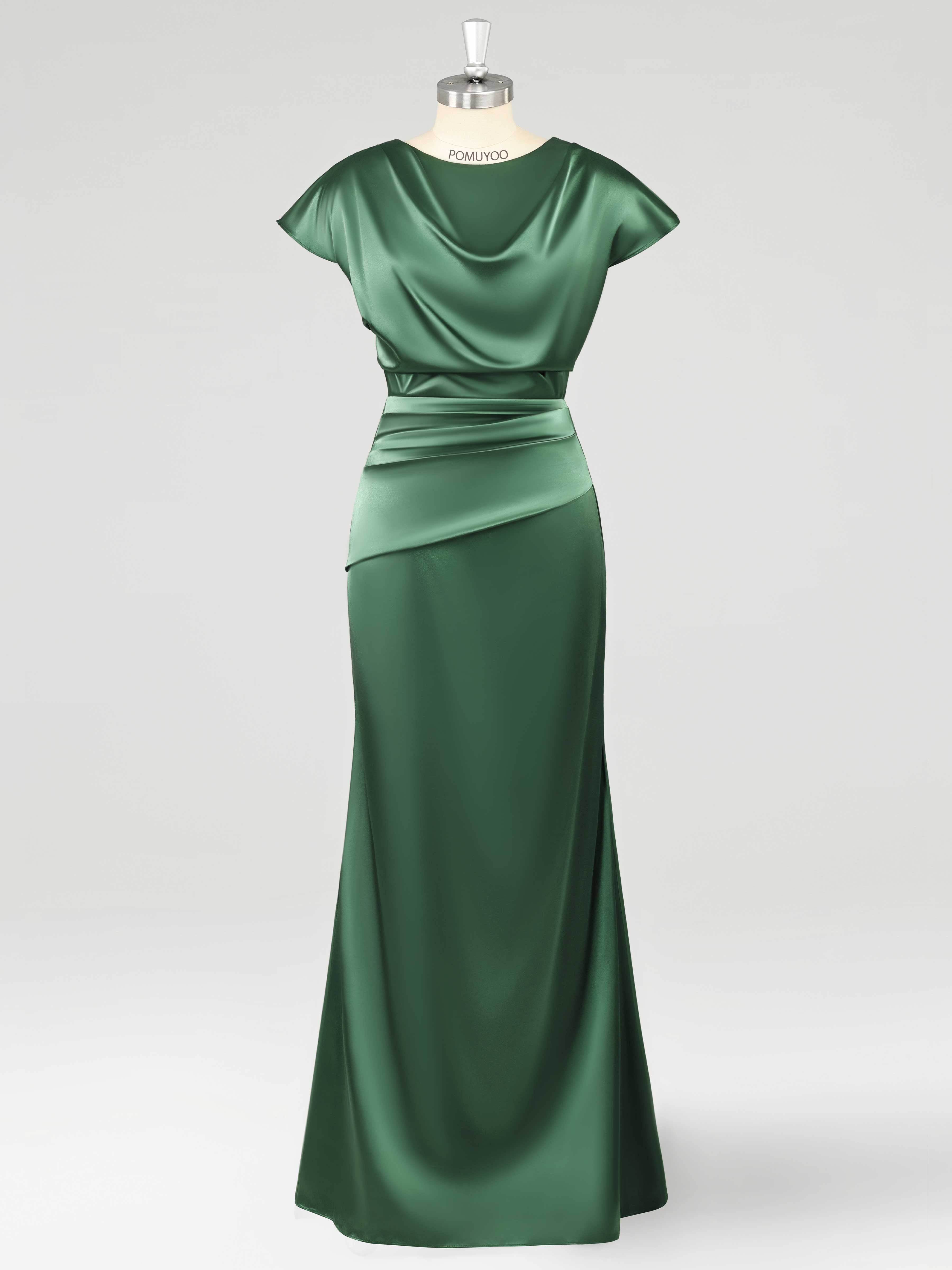 Elegant Sheath Scoop Floor Length Satin Mother of the Bride Dresses