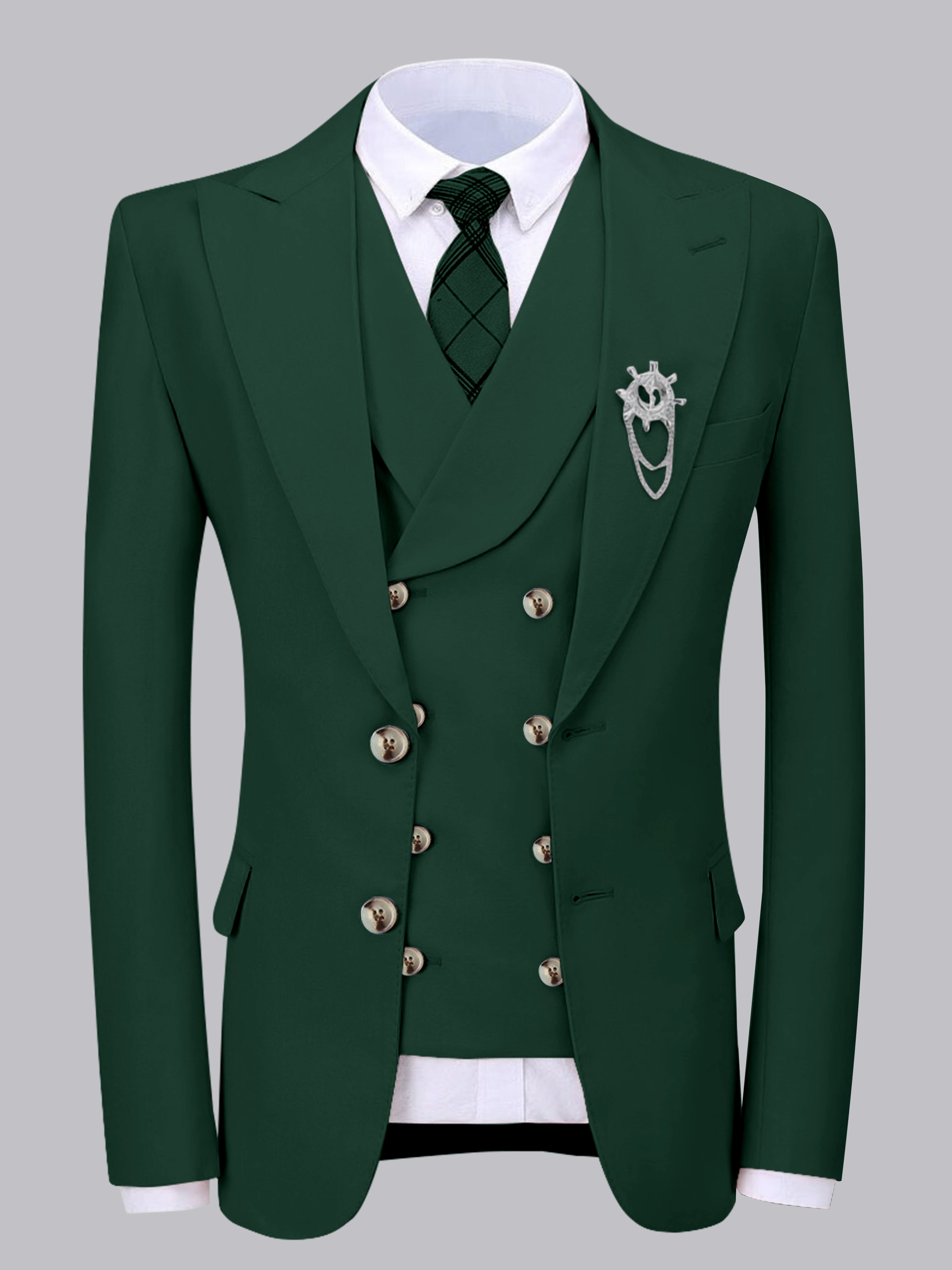 Elegant Men's Two Buttons 2 Pieces Wedding Suit Jacket & Vest