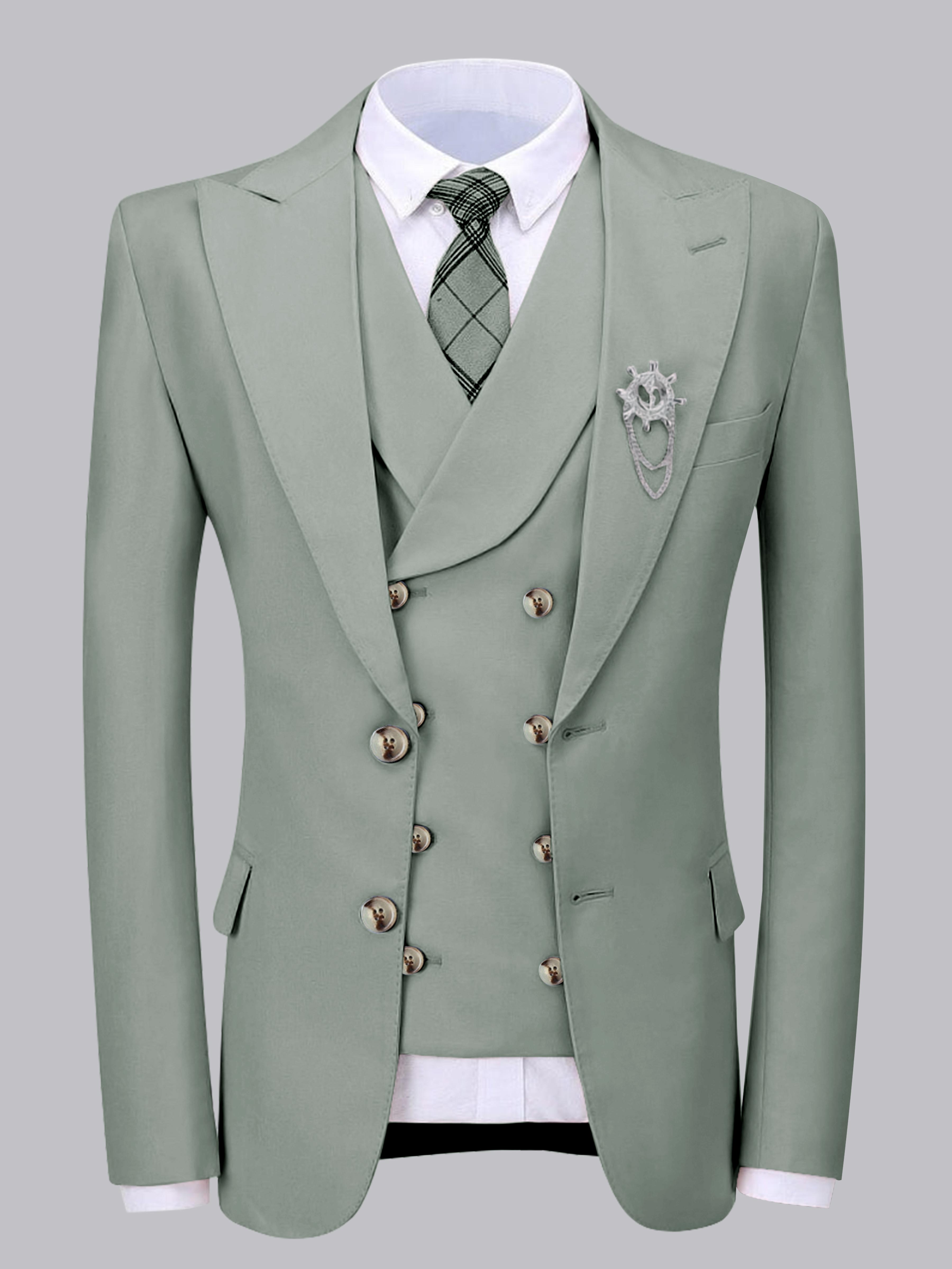 Elegant Men's Two Buttons 2 Pieces Wedding Suit Jacket & Vest